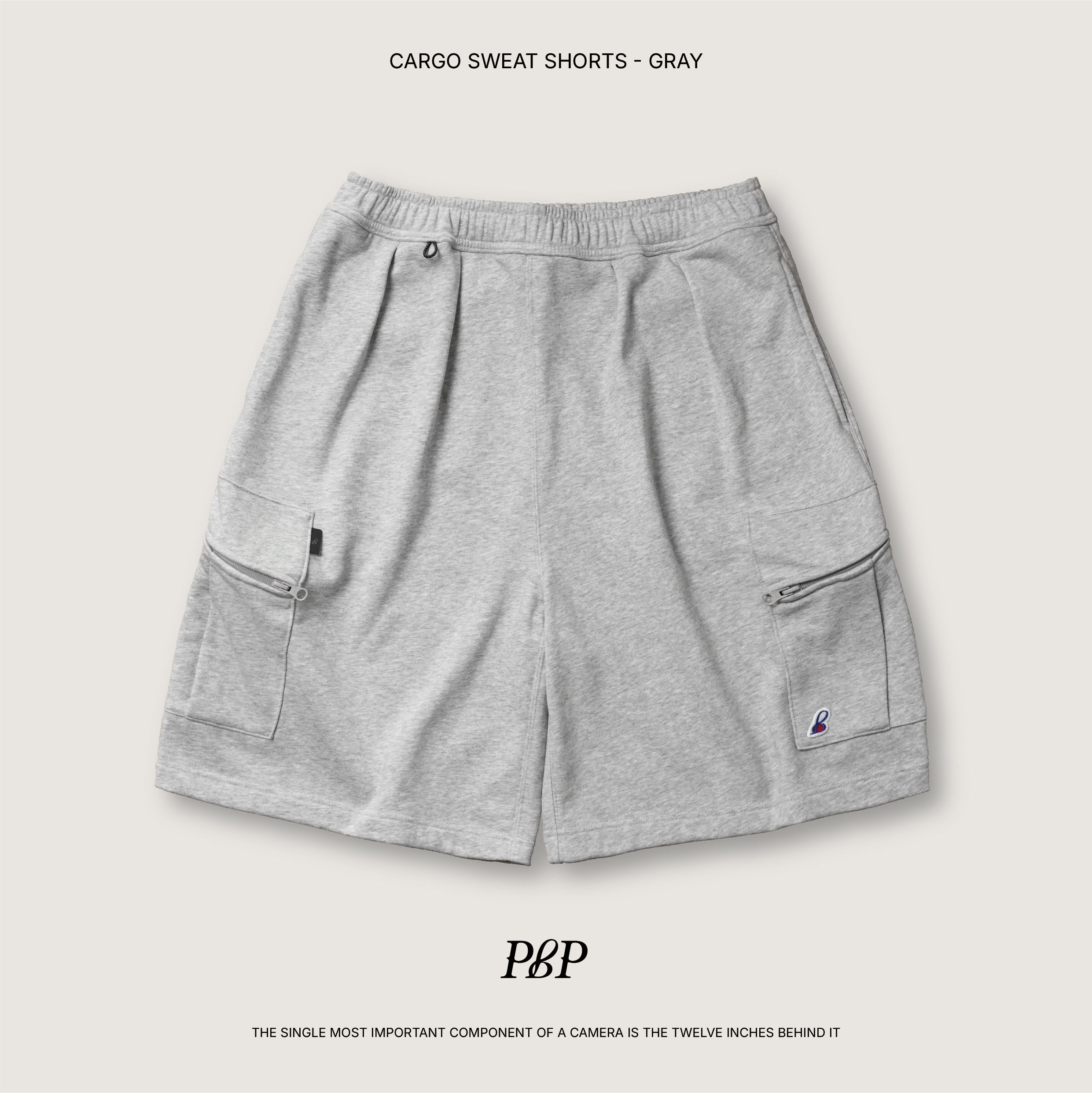 P.B.P - CARGO SWEAT SHORTS  - GRAY