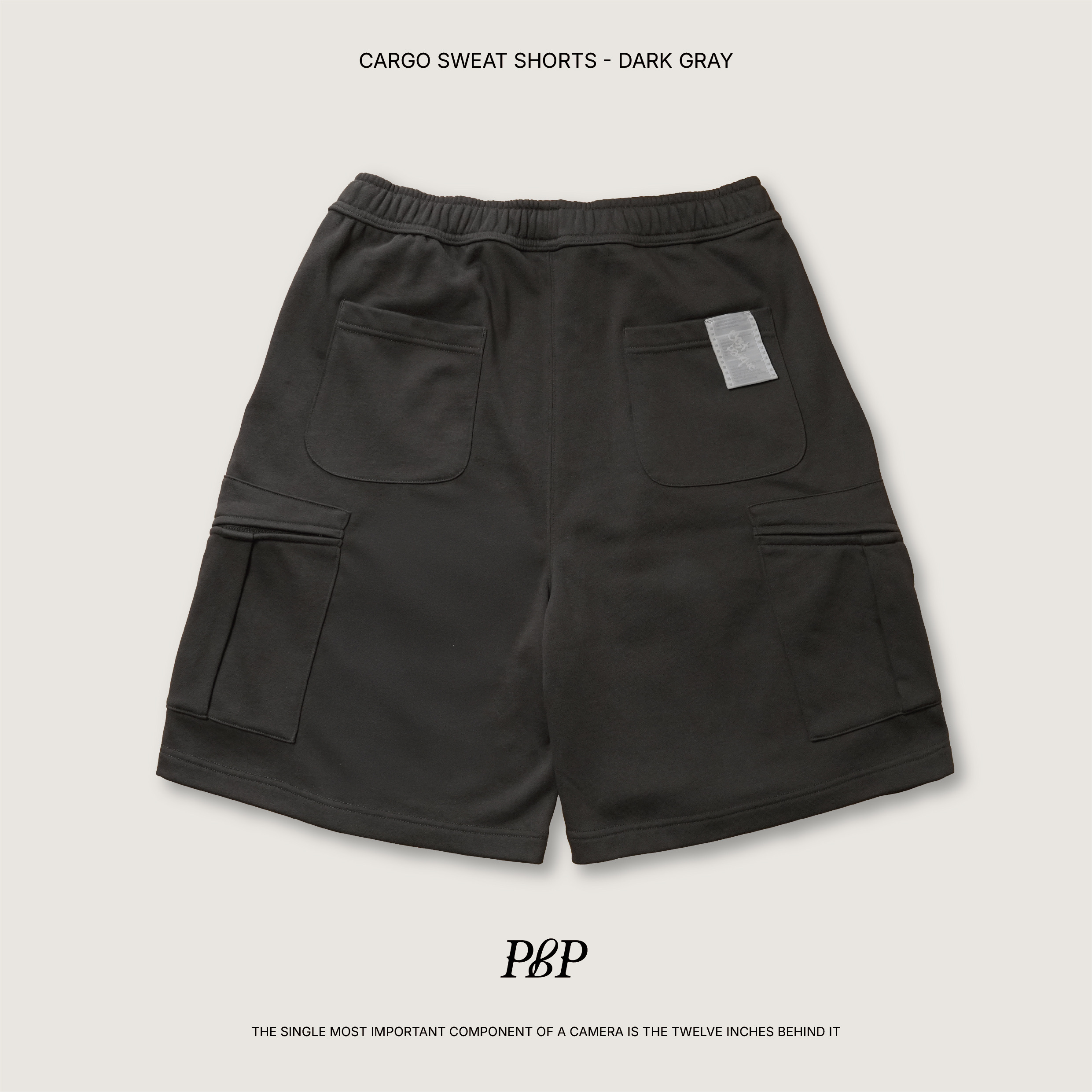 P.B.P - CARGO SWEAT SHORTS  - DARK GRAY