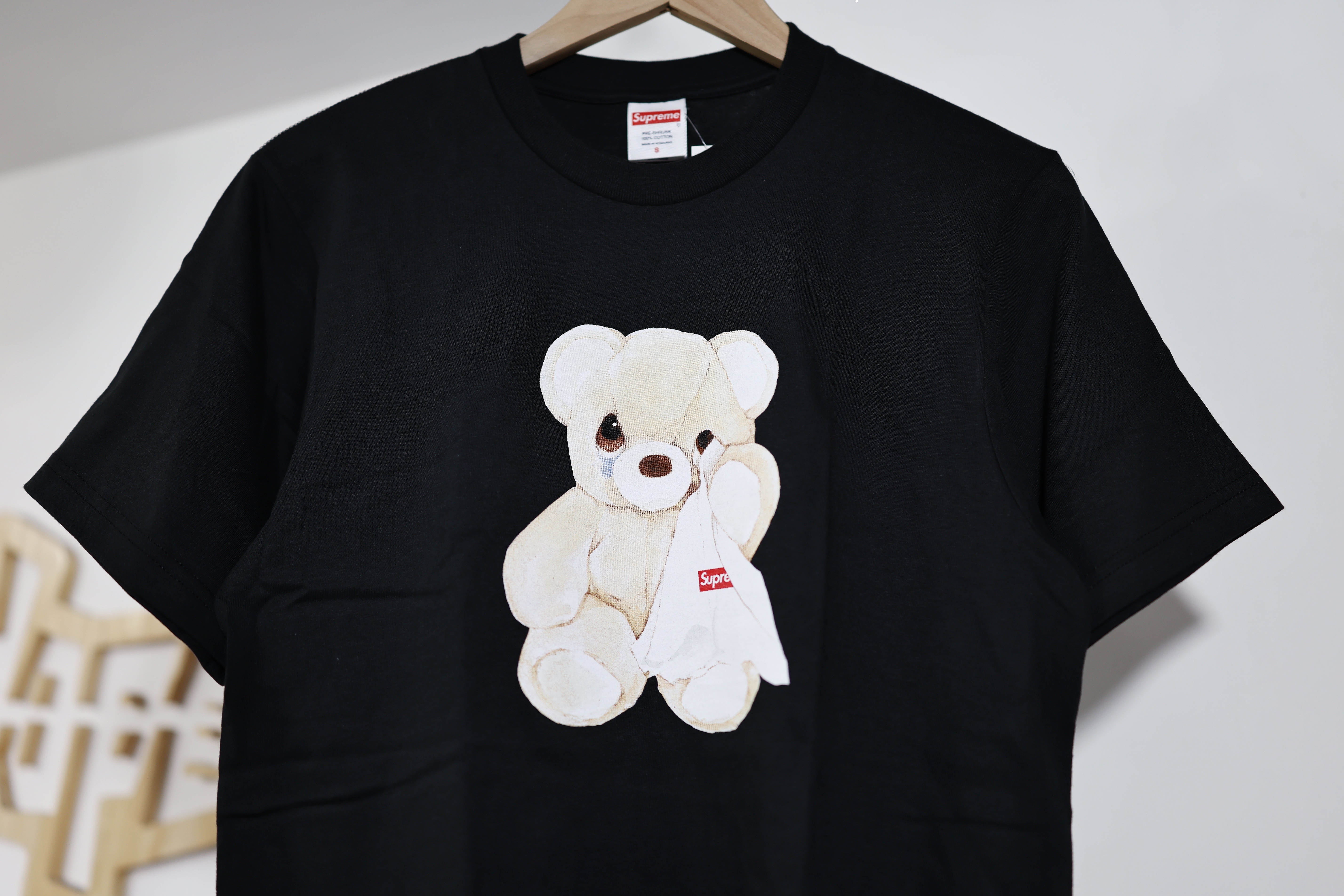 SUPREME SS25 BEAR TEE  BLACK