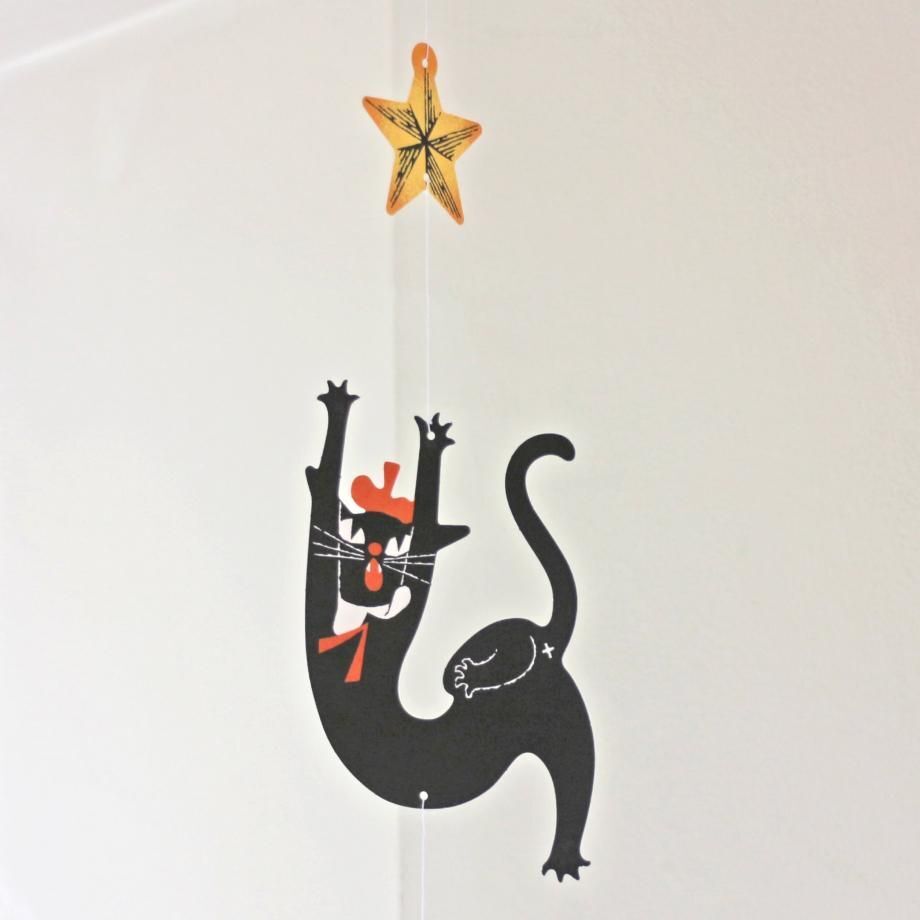 黑貓意匠:抓星星 吊飾卡片 禮物卡｜日本表現社