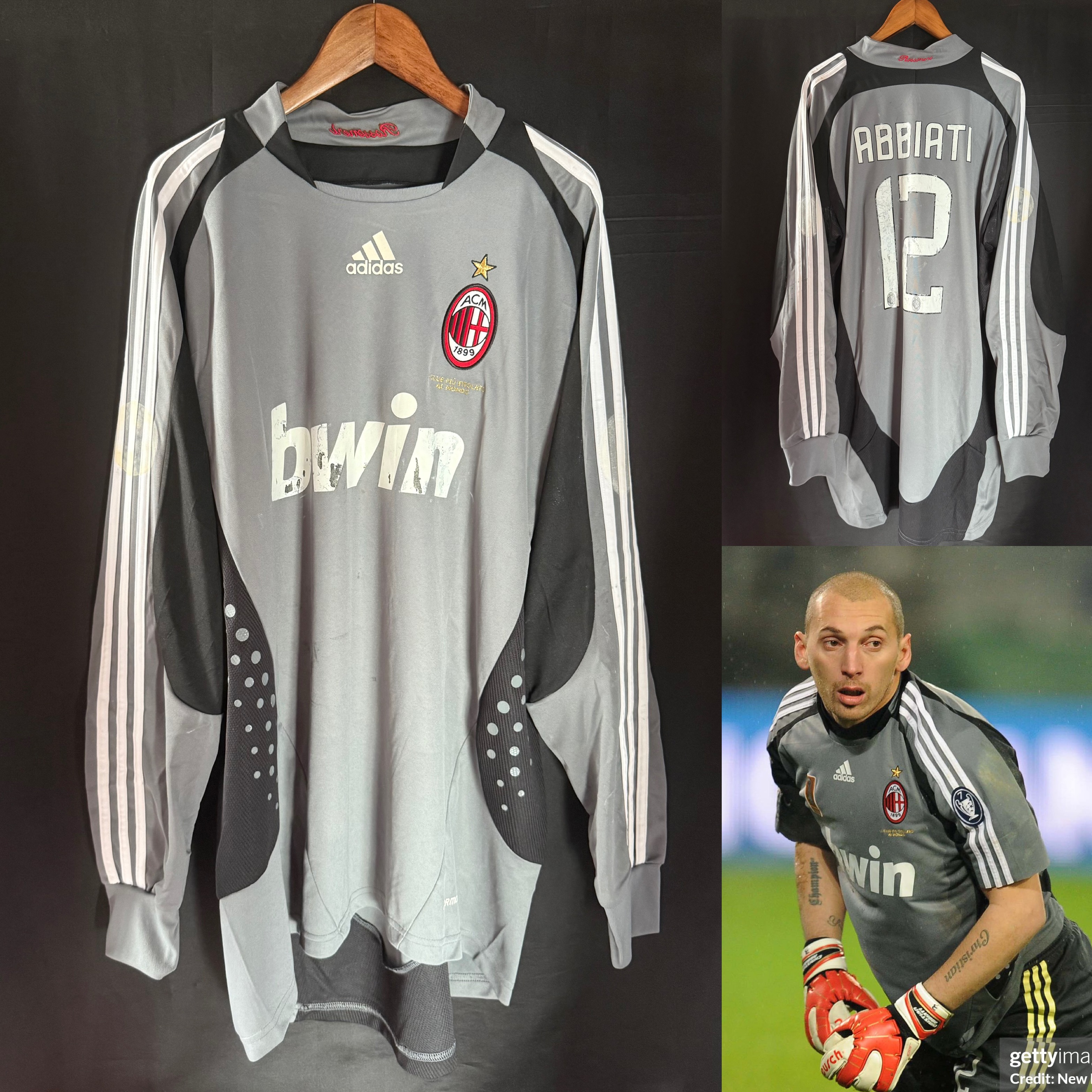 (Match Issue) AC Milan 2008-2009 Adidas Goalkeeper Match Issue Shirt #12 ABBIATE