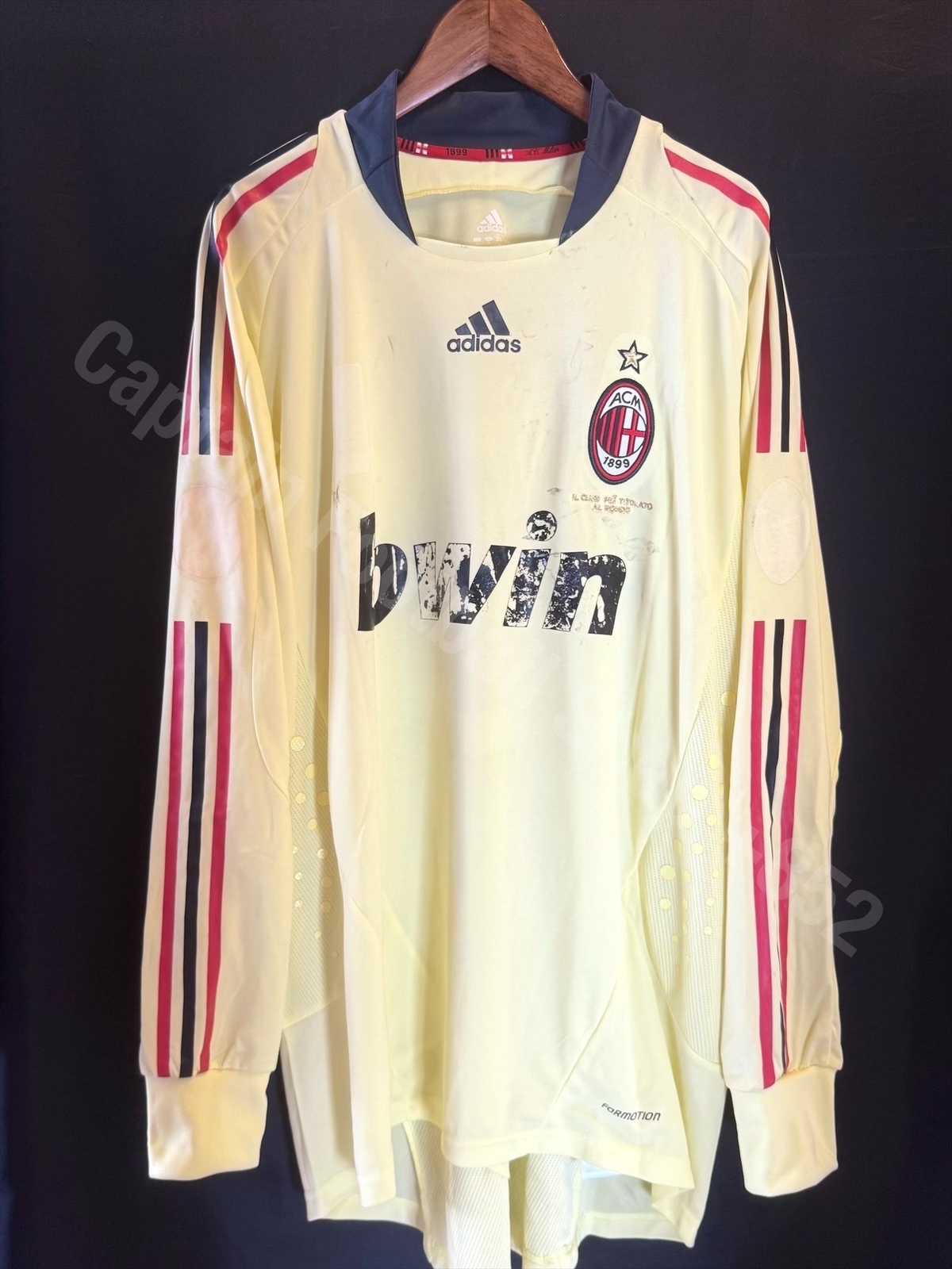 (Match Issue) AC Milan 2008-2009 Adidas Goalkeeper Match Issue Shirt #12 ABBIATE