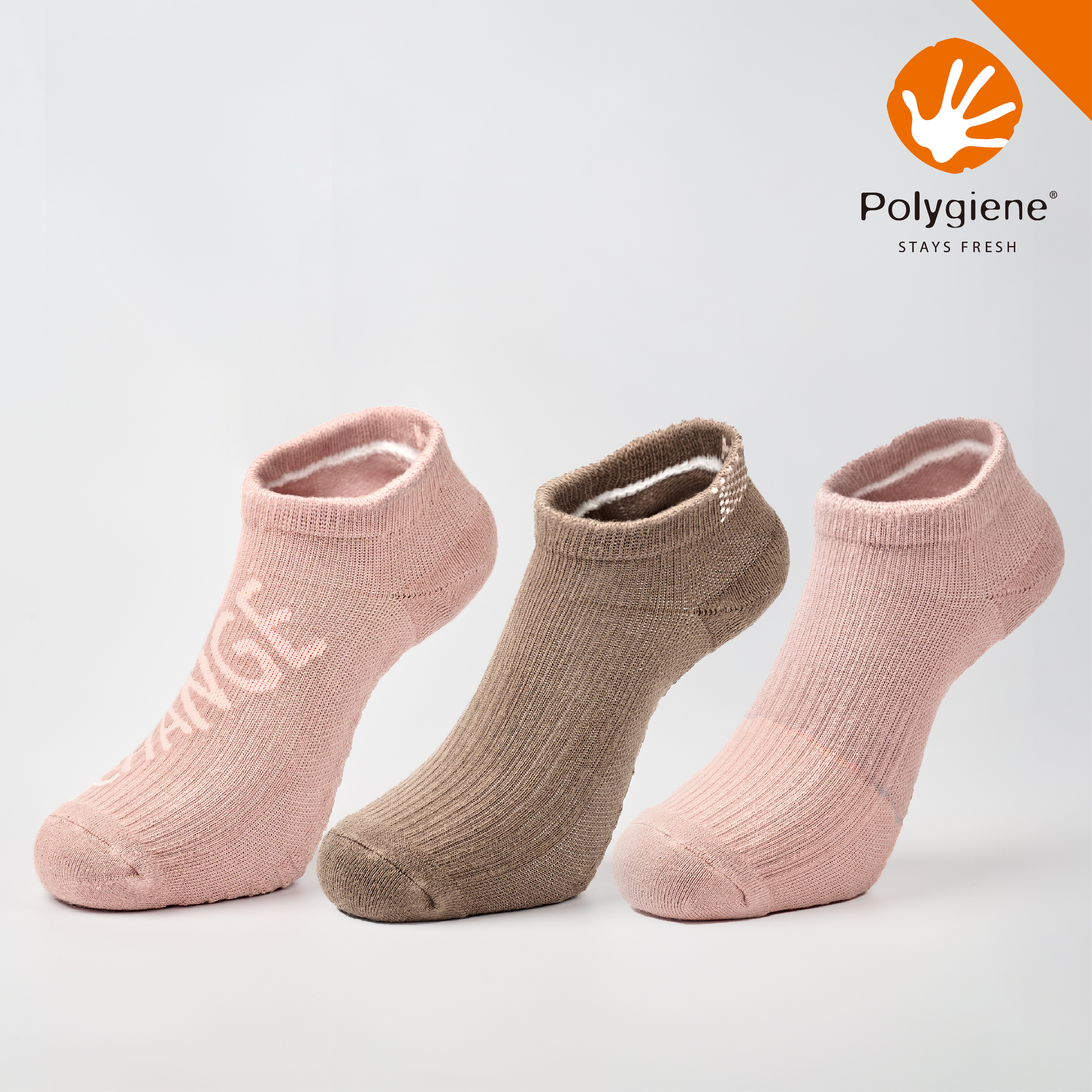 Lucky Loser 運動踝襪三雙入〈灰粉〉