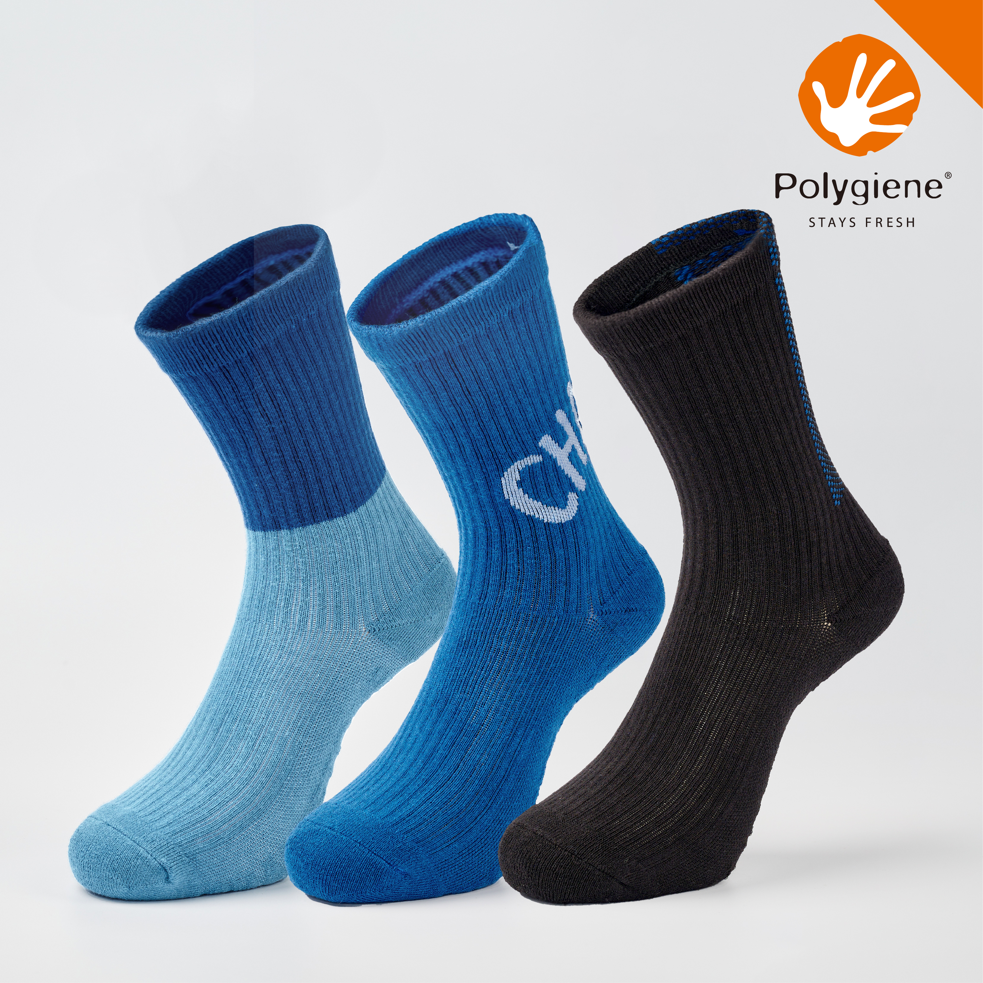 Lucky Loser 運動中筒襪三雙入〈藍〉