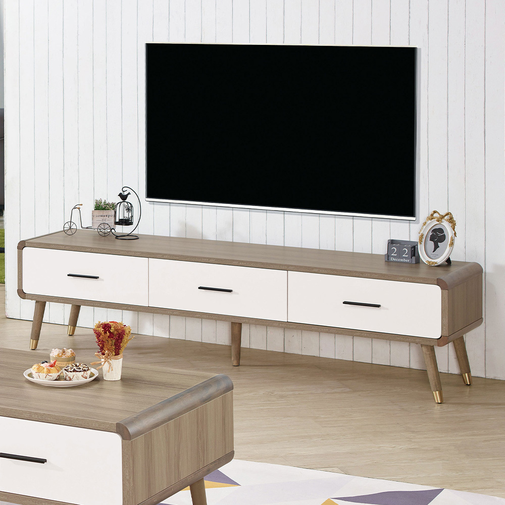 蒂雅6尺三抽電視櫃/長櫃/視聽櫃(兩色可選)