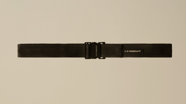C.P. Company  Herringbone Tape Buckle  LOGO　 黑色皮帶　JUL25