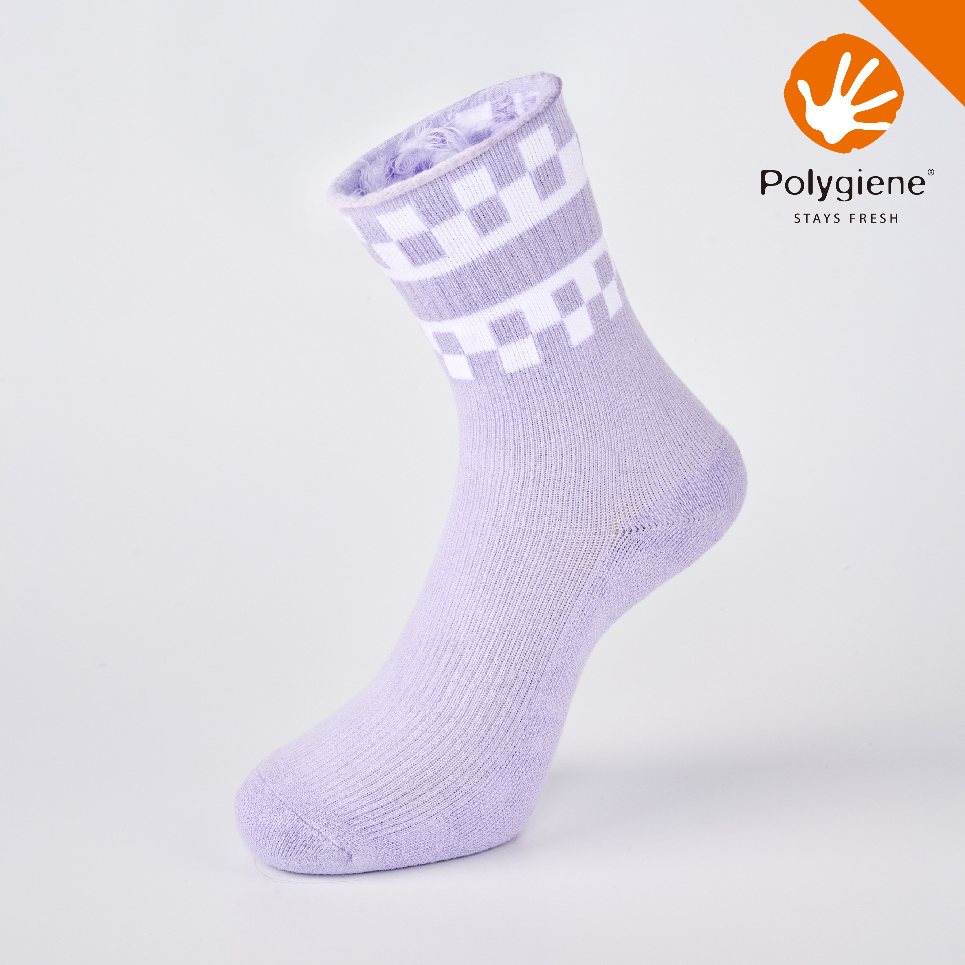 空白鍵 抗菌運動中筒襪〈紫〉
