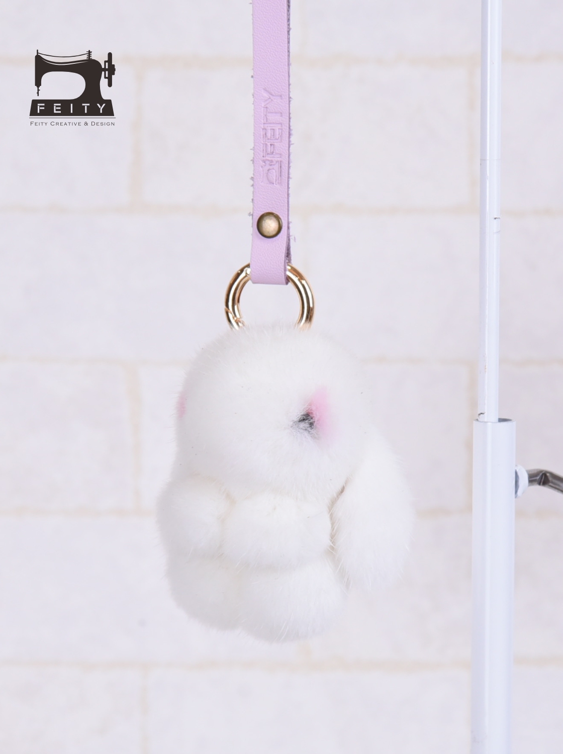 揚眉兔氣鑰匙圈(粉色)