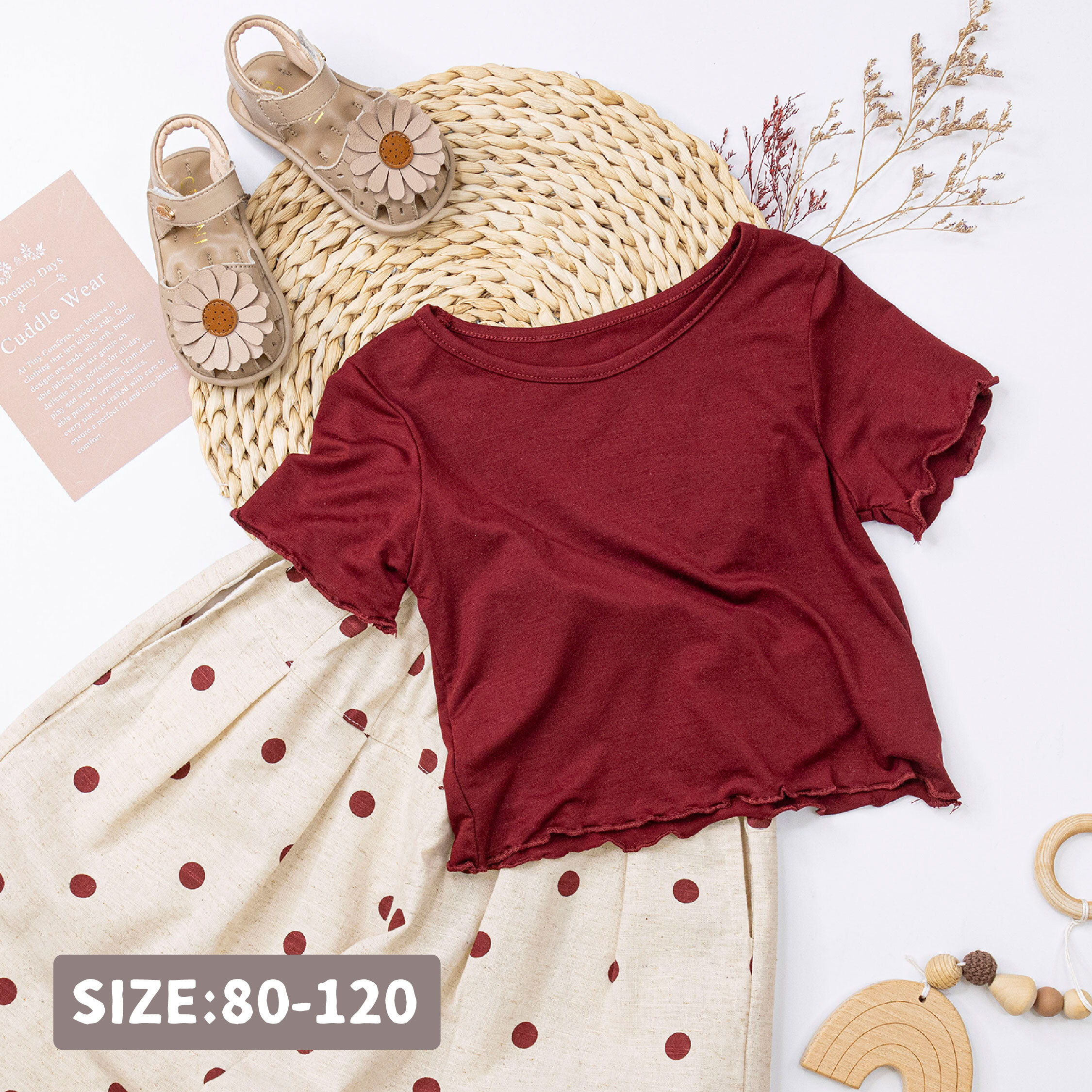 【H50765】極簡木耳邊設計Q彈上衣