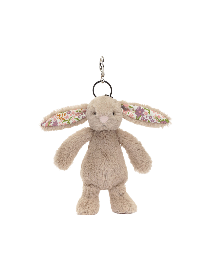 【 預購 】Jellycat 兔兔耳朵花花卡其吊飾