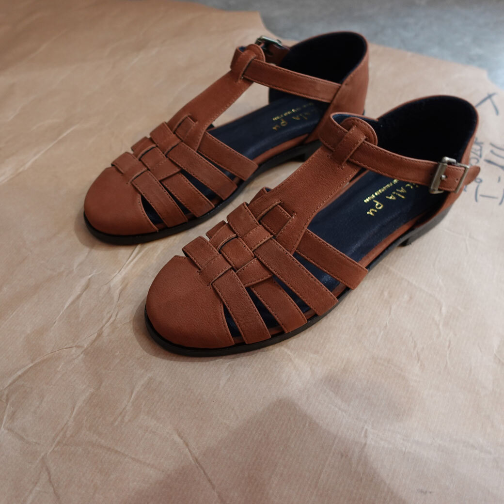 7917 Fisherman手工涼鞋 復古咖磨砂皮