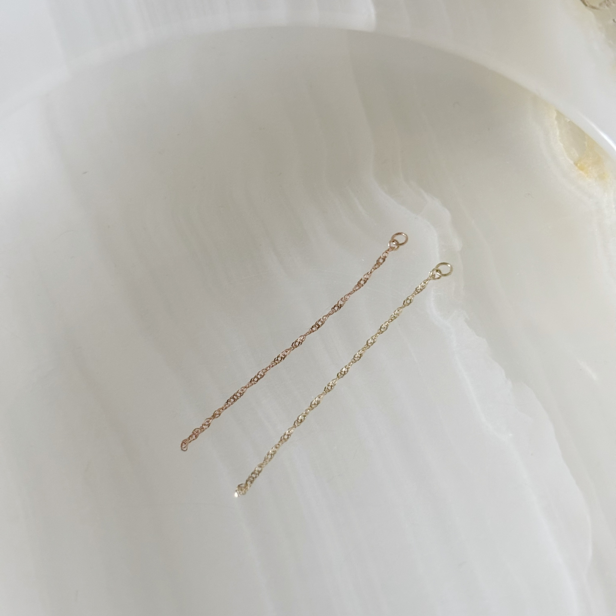 14K輕柔波紋耳鏈墜