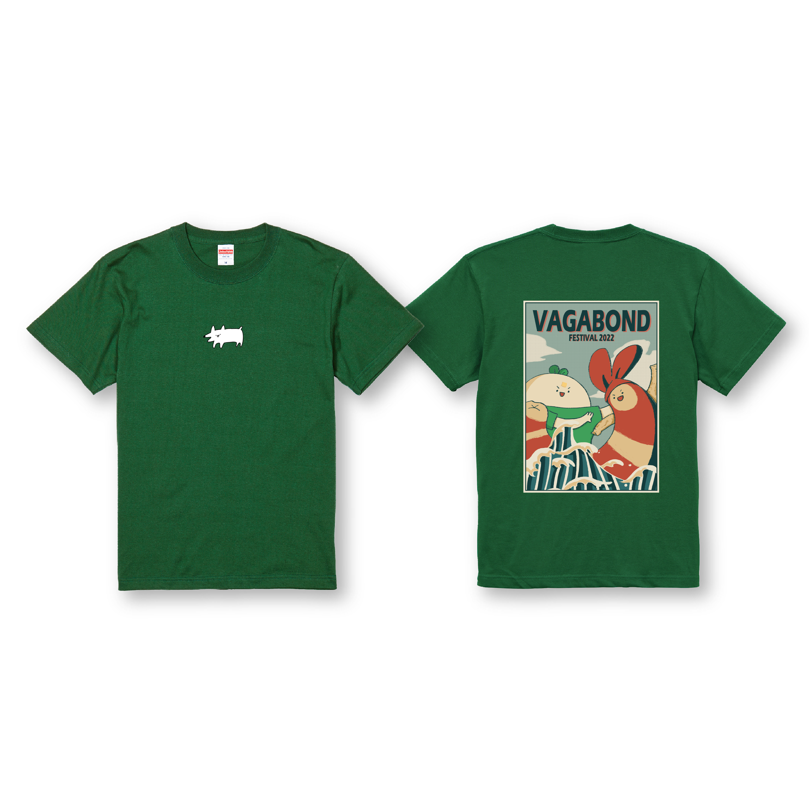 浪人祭 X 豆苗先生 酥炸蝦捲 T 恤（綠）