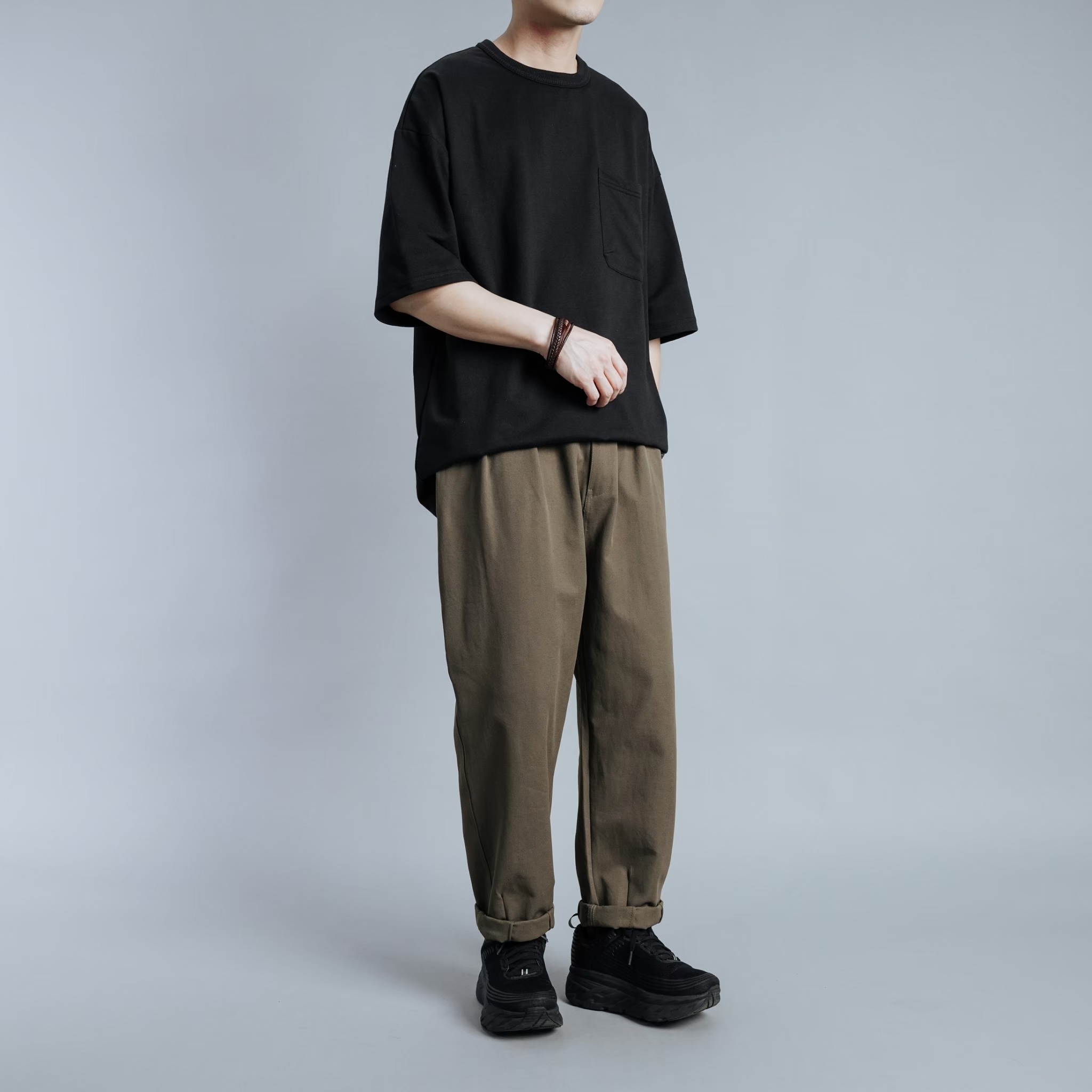 #預購 SBG 厚磅微彈日系繭型褲 三色 051