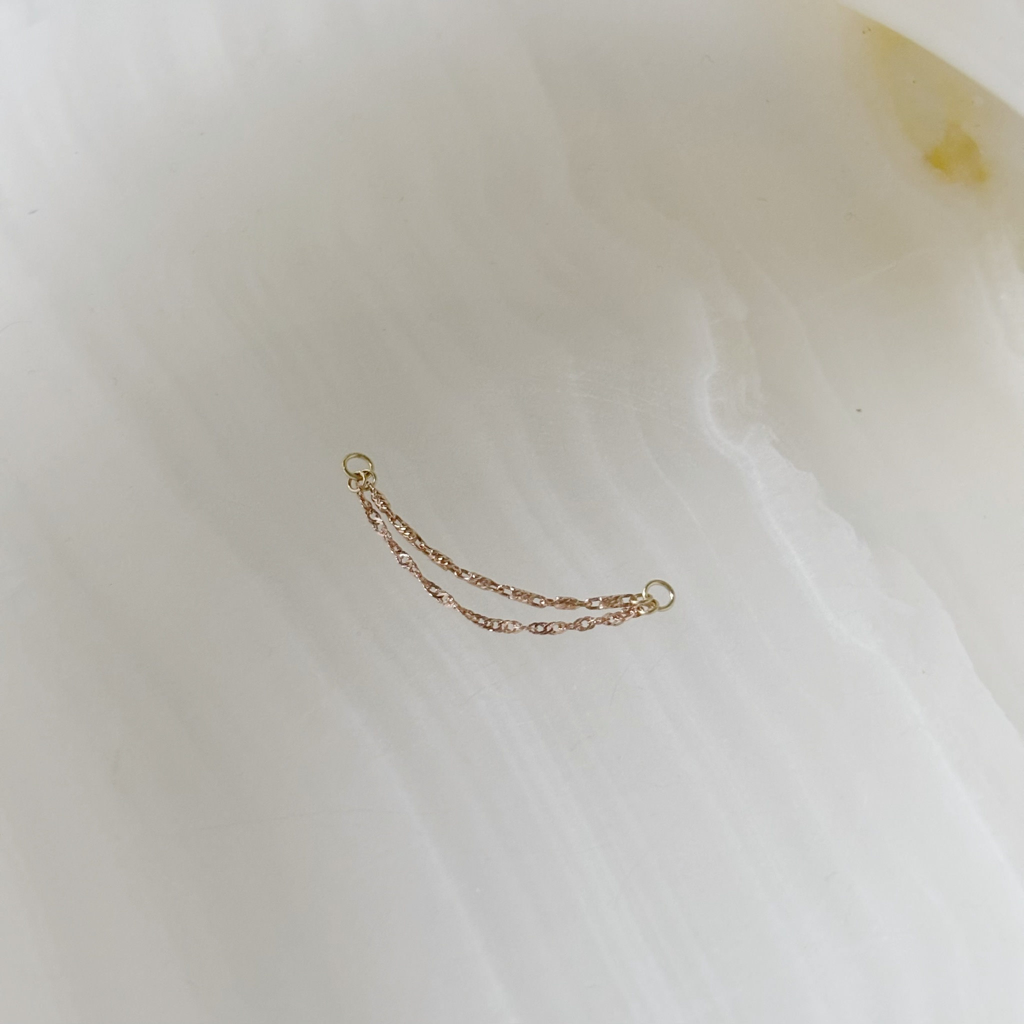 14K節節波紋twins耳鏈墜