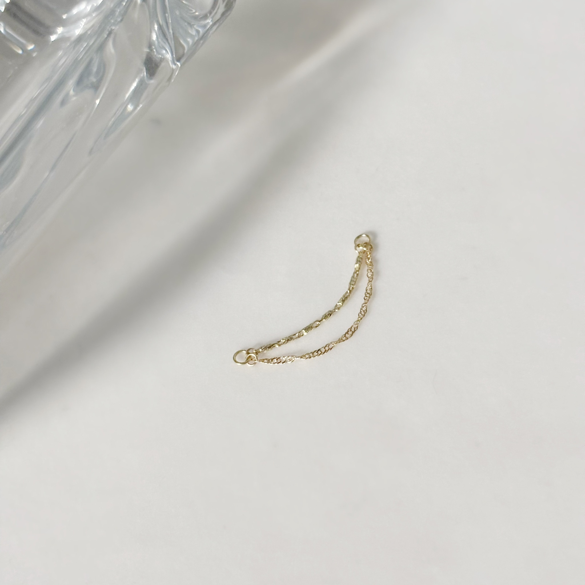 14K節節波紋twins耳鏈墜