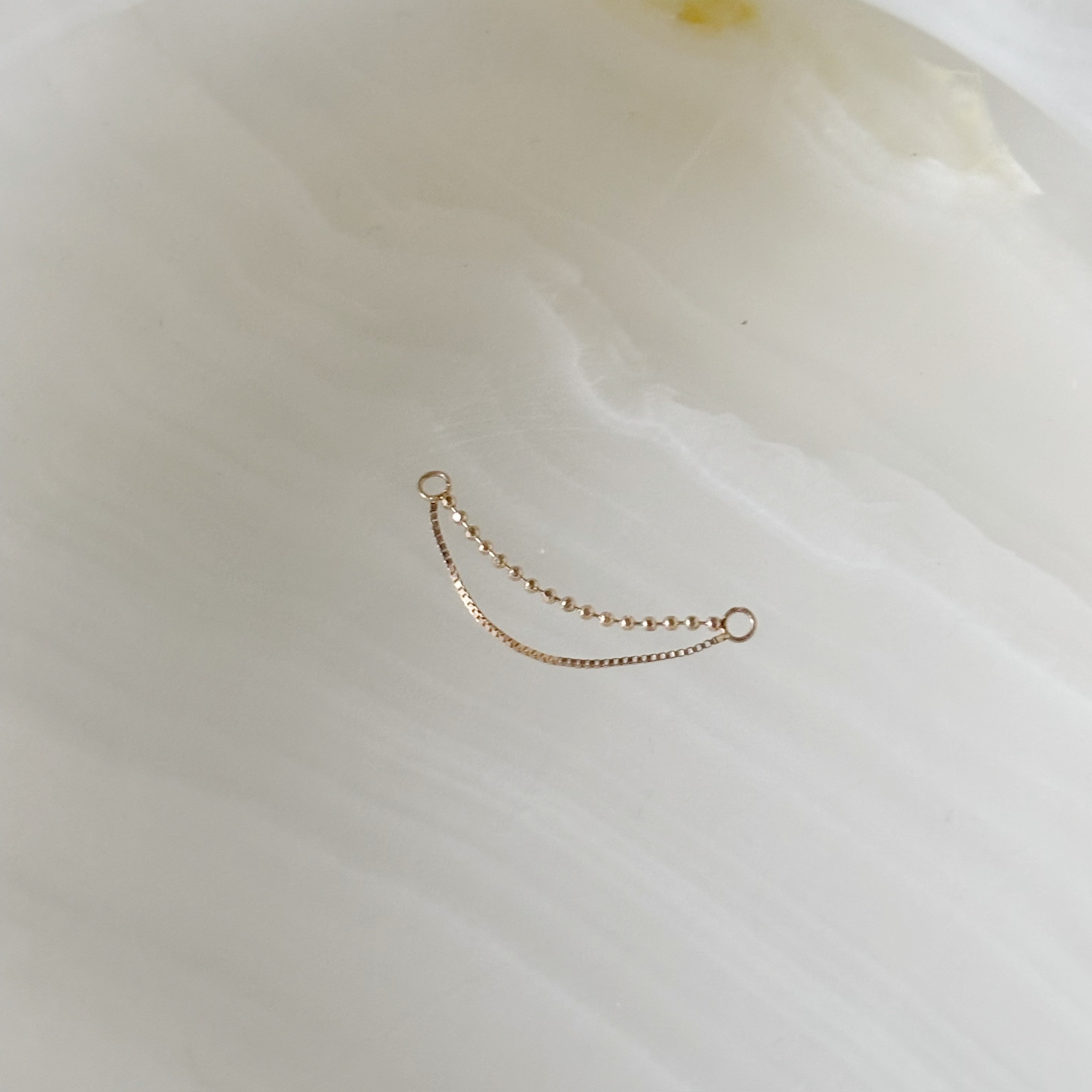 14K小豆豆盒子twins耳鍊墜