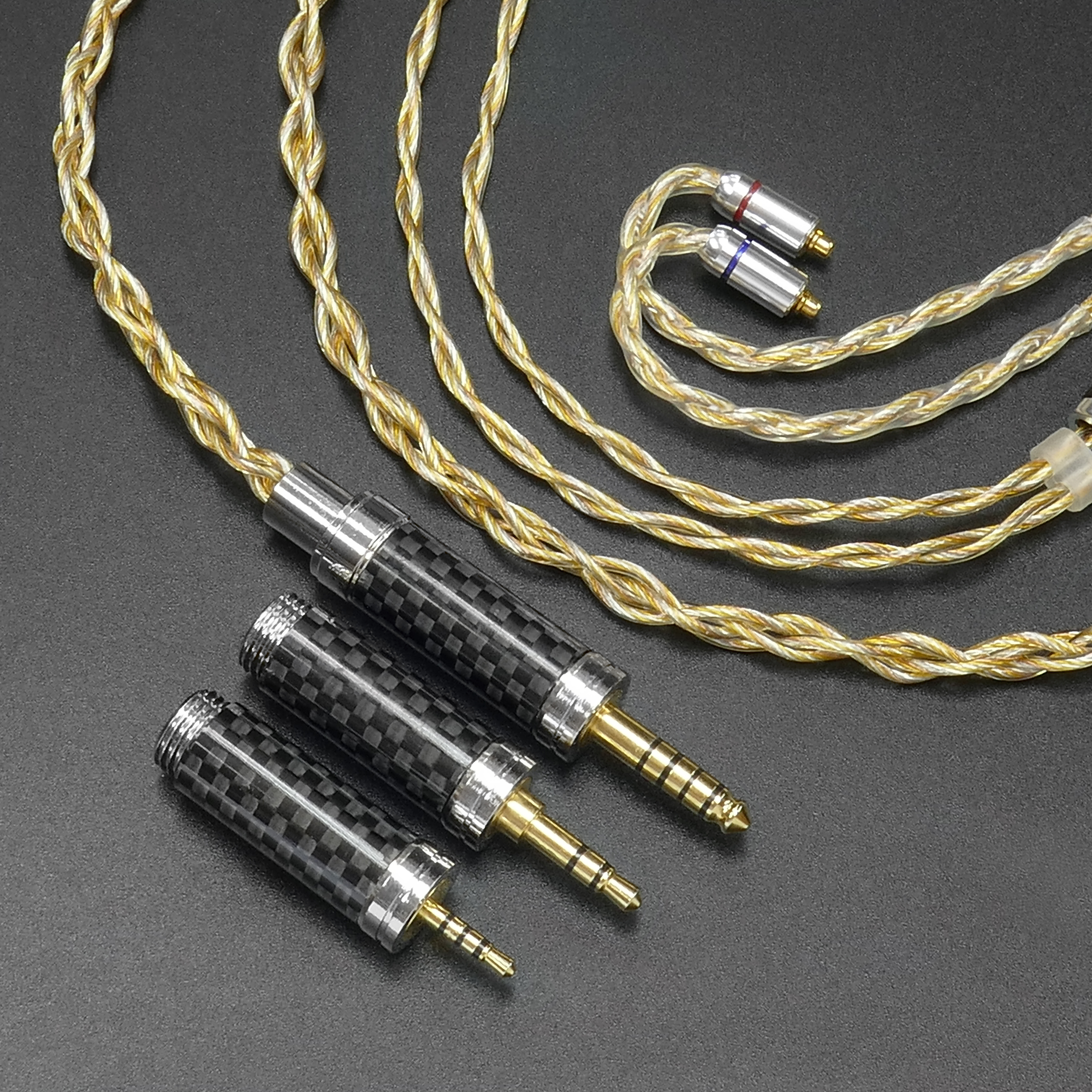 Reddle Audio – CAESAR 旗艦級耳機升級線 MMCX,CM | 黃金、銀、銅混合4絞 | 自鎖式快速可換插頭設計