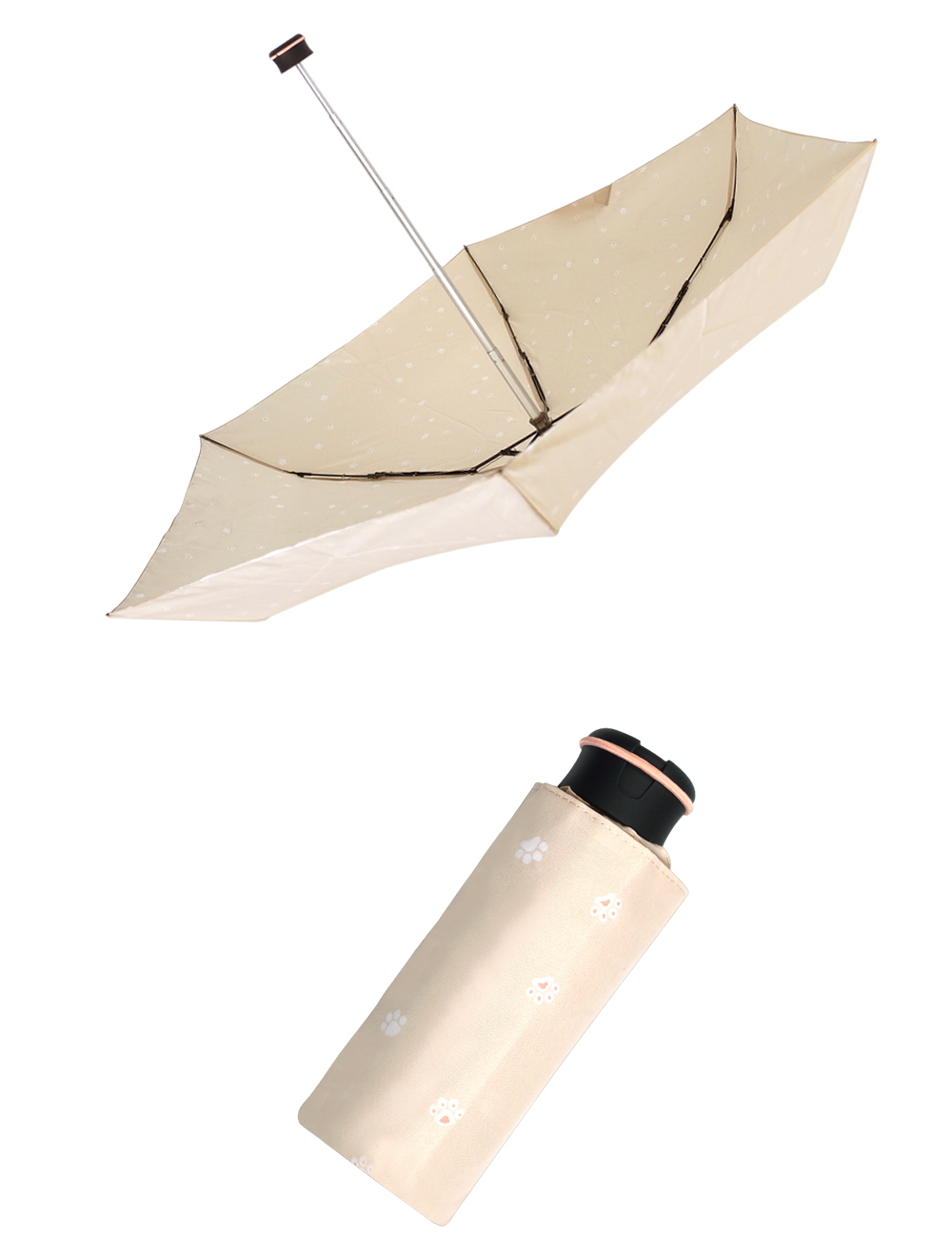 HUS童趣狗掌印抗UV手開迷你口袋傘