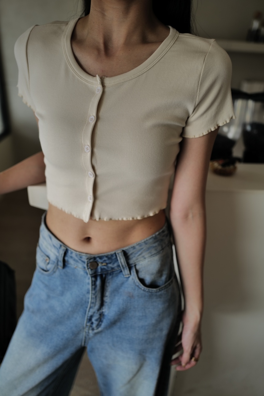 扭邊螺紋短袖上衣*3色