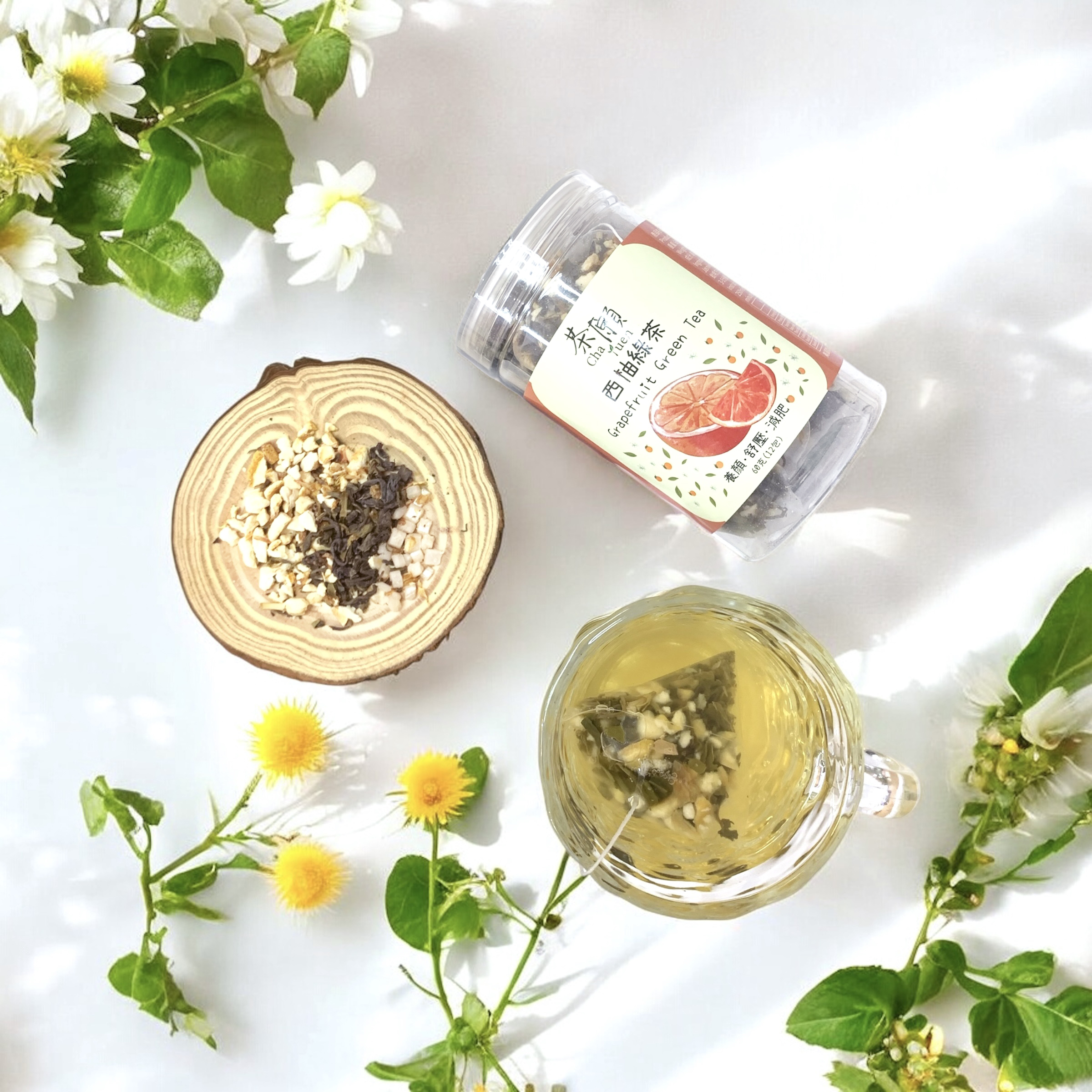 茶願 - 西柚綠茶 (12包裝) 養顏 舒壓 減肥