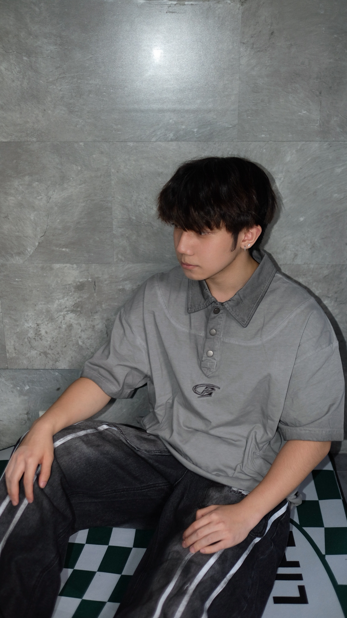 ST0050 洗水灰Polo Tee