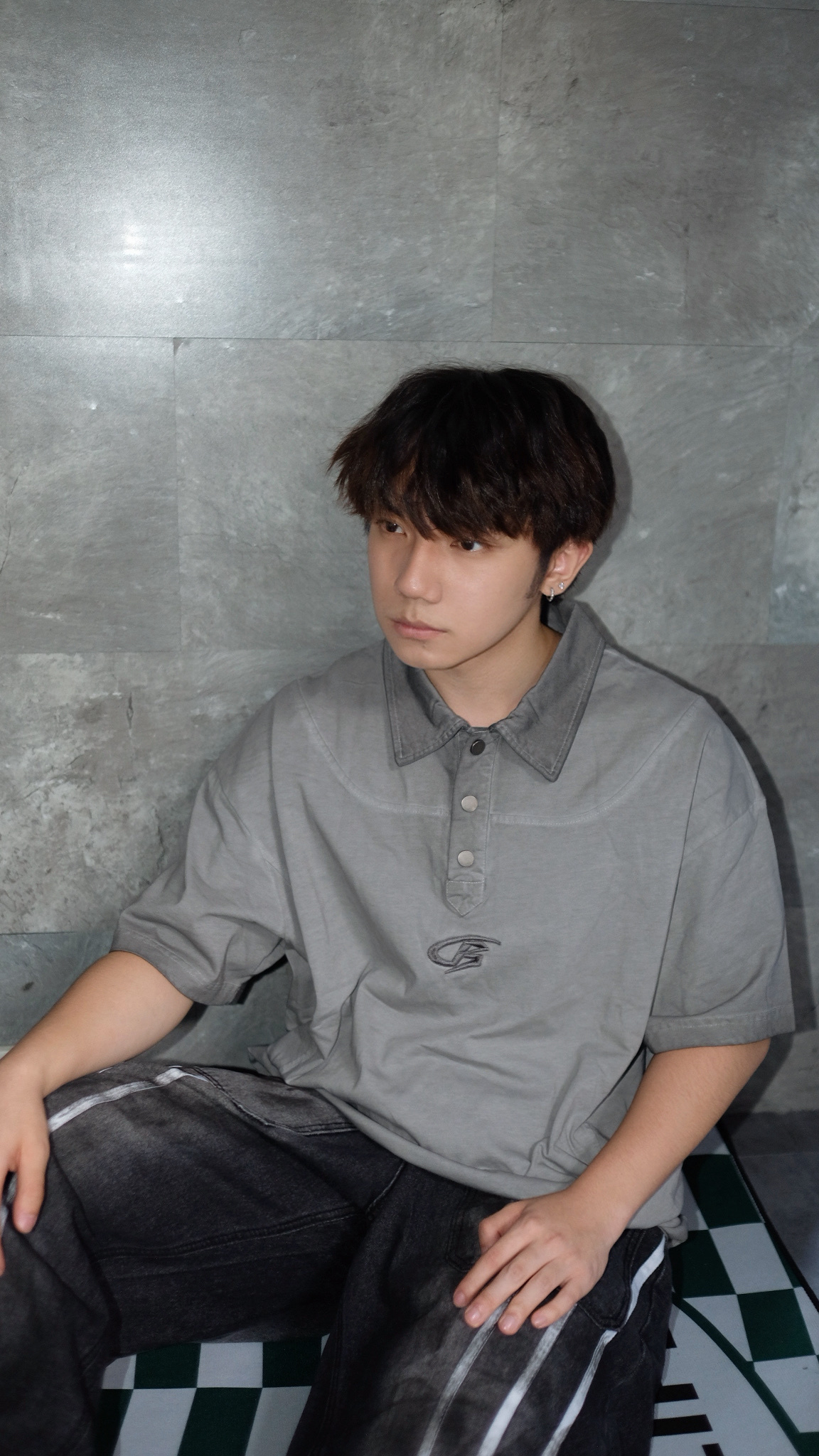 ST0050 洗水灰Polo Tee