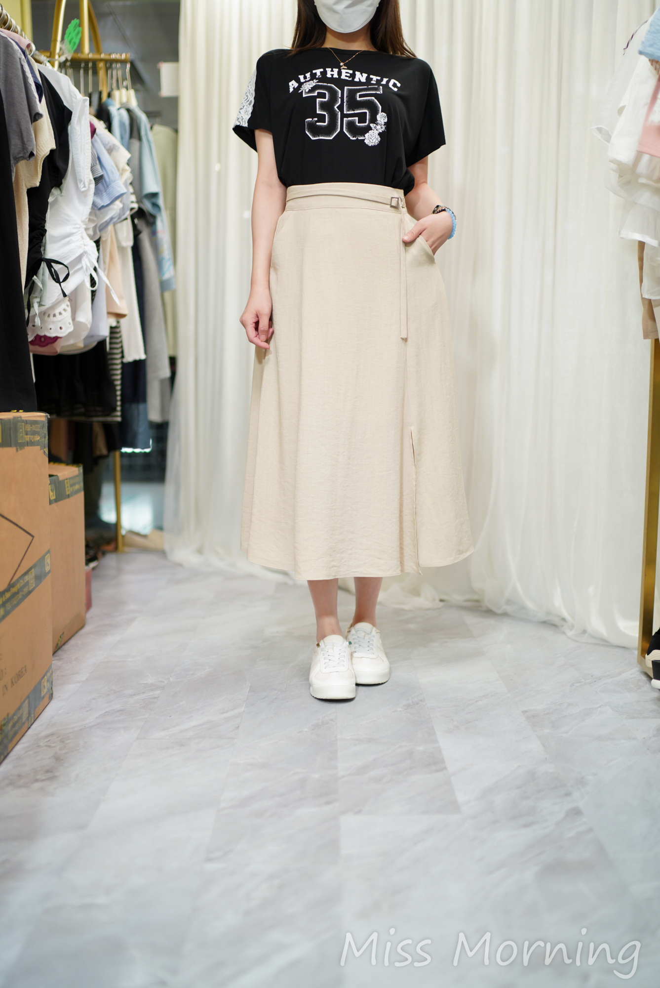 Lace肩顯瘦tee(14690)