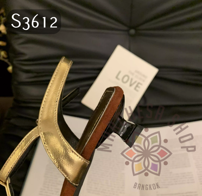 S3612 - 頭層軟牛皮中空交疊低踭涼鞋