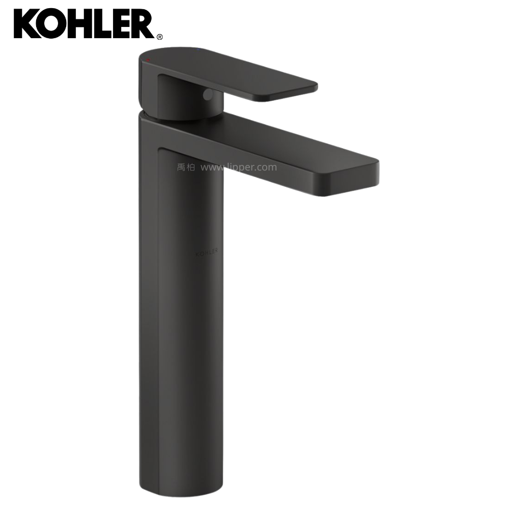 ★ 個性盡顯優惠 ★ KOHLER Parallel 高腳臉盆龍頭(啞光黑) K-23475T-4-BL