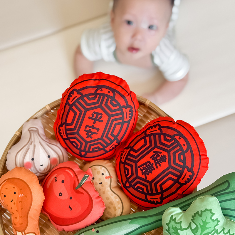 【獨家原創設計】手繪澎澎紅龜粿 | 抓周道具 (接單訂製品)