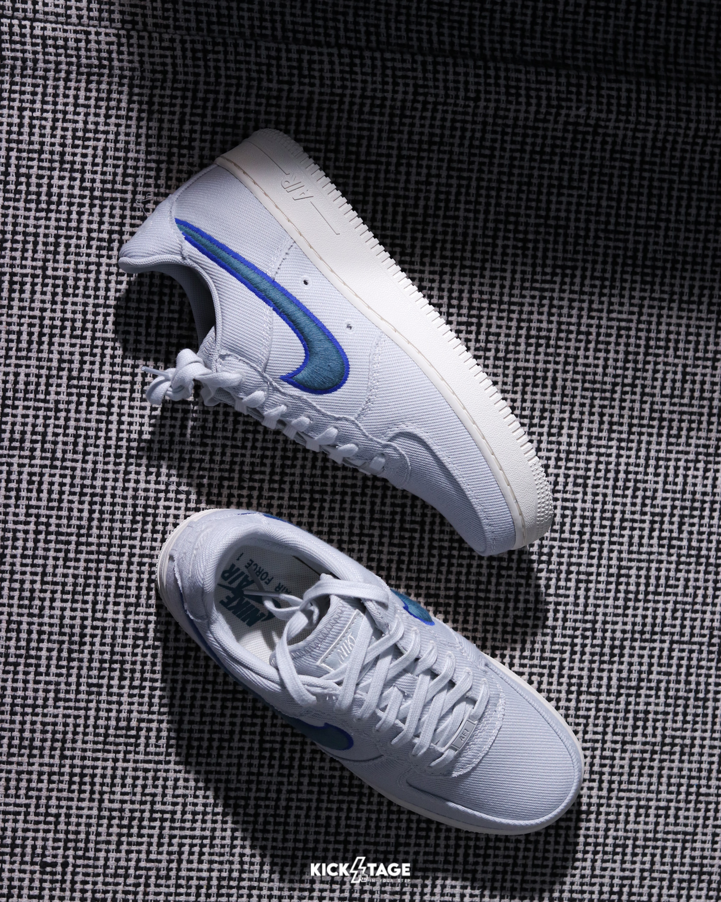 男鞋 NIKE AIR FORCE 1 LOW CANVAS 牛仔藍 氣墊 帆布 低筒 運動 休閒鞋【HV1204-001】AF1