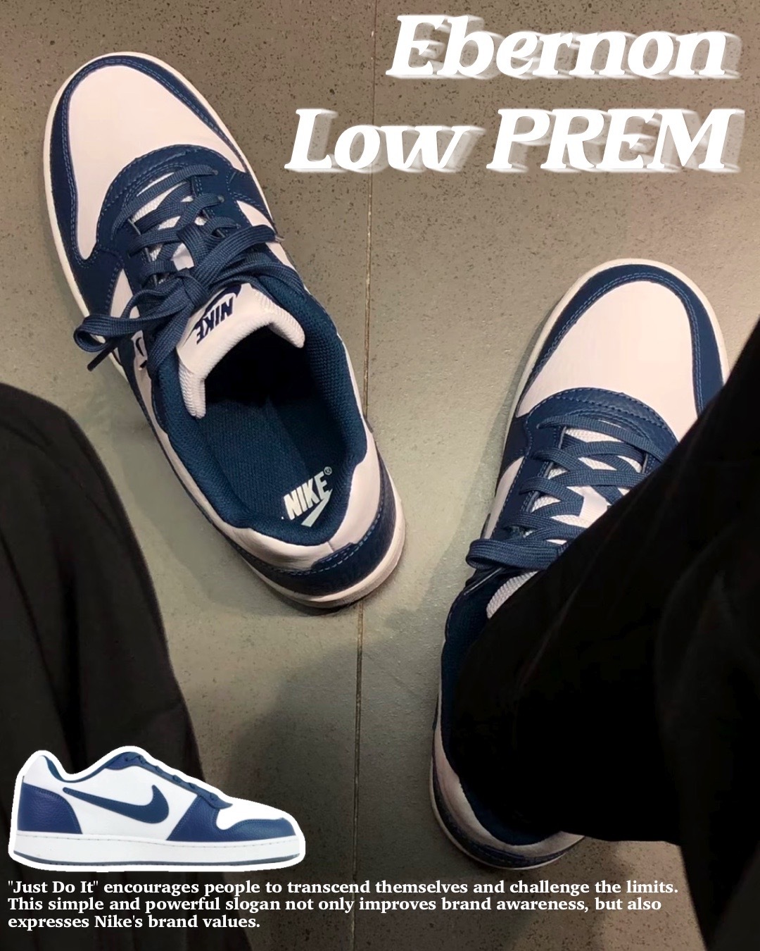 #代購 NIKE Ebernon Low Prem 休閒鞋 白藍 IF0847-141