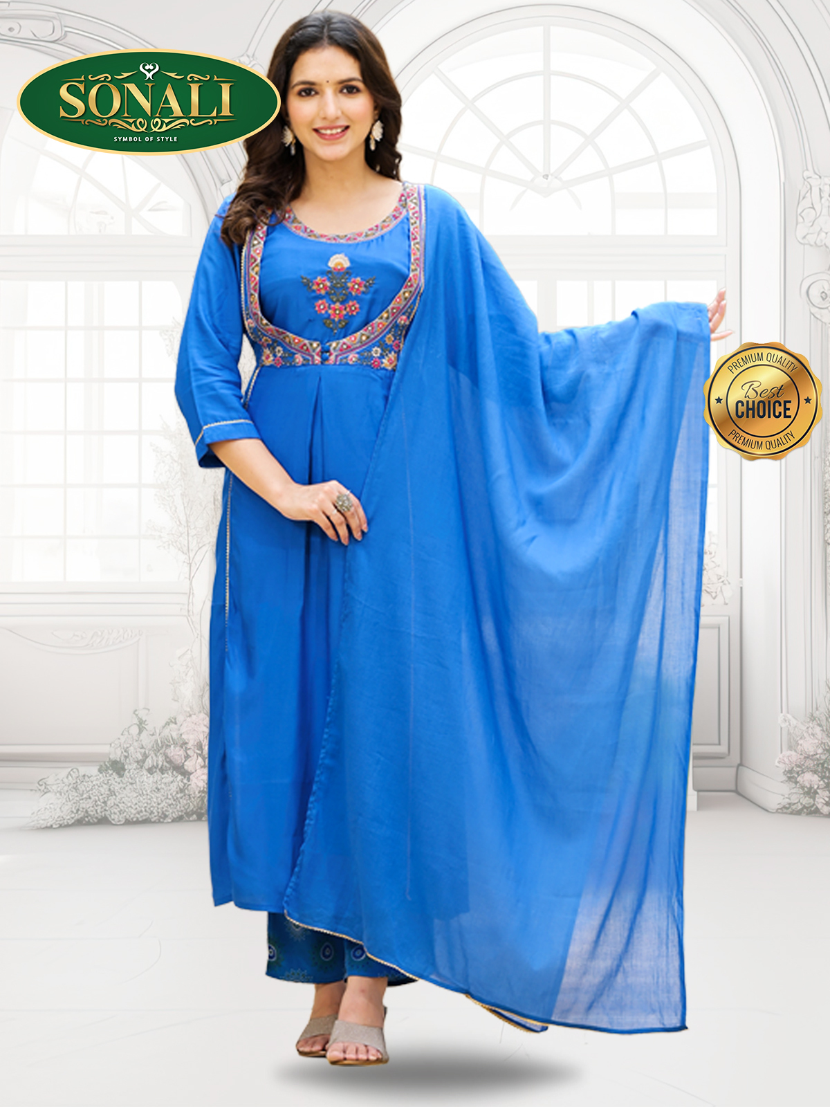 Sonali's Super Premier Quality Women's Kurta Indian Wear Embroidery Anarkali Dress and Designer Suits