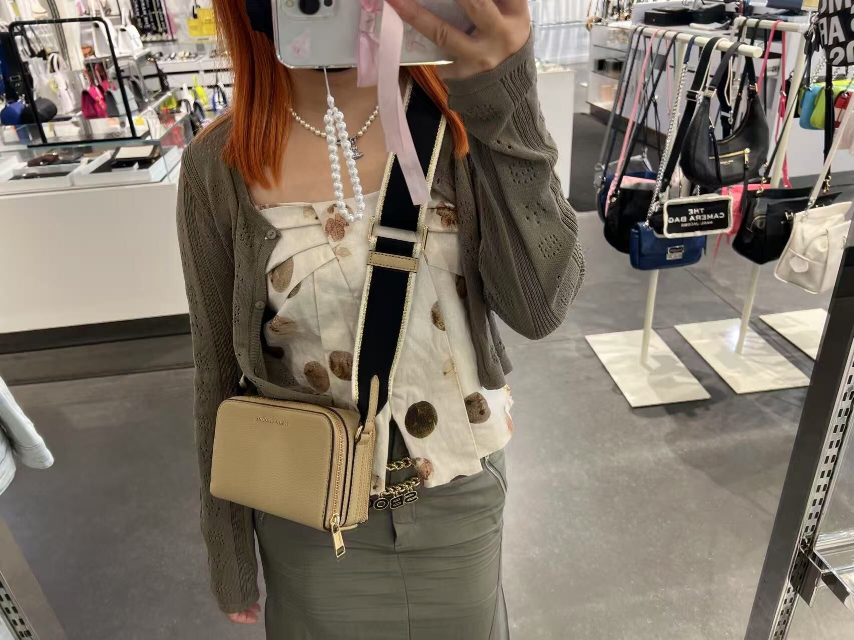 【現貨】Marc Jacobs L082634 雙拉鏈相機包 (淺啡色)