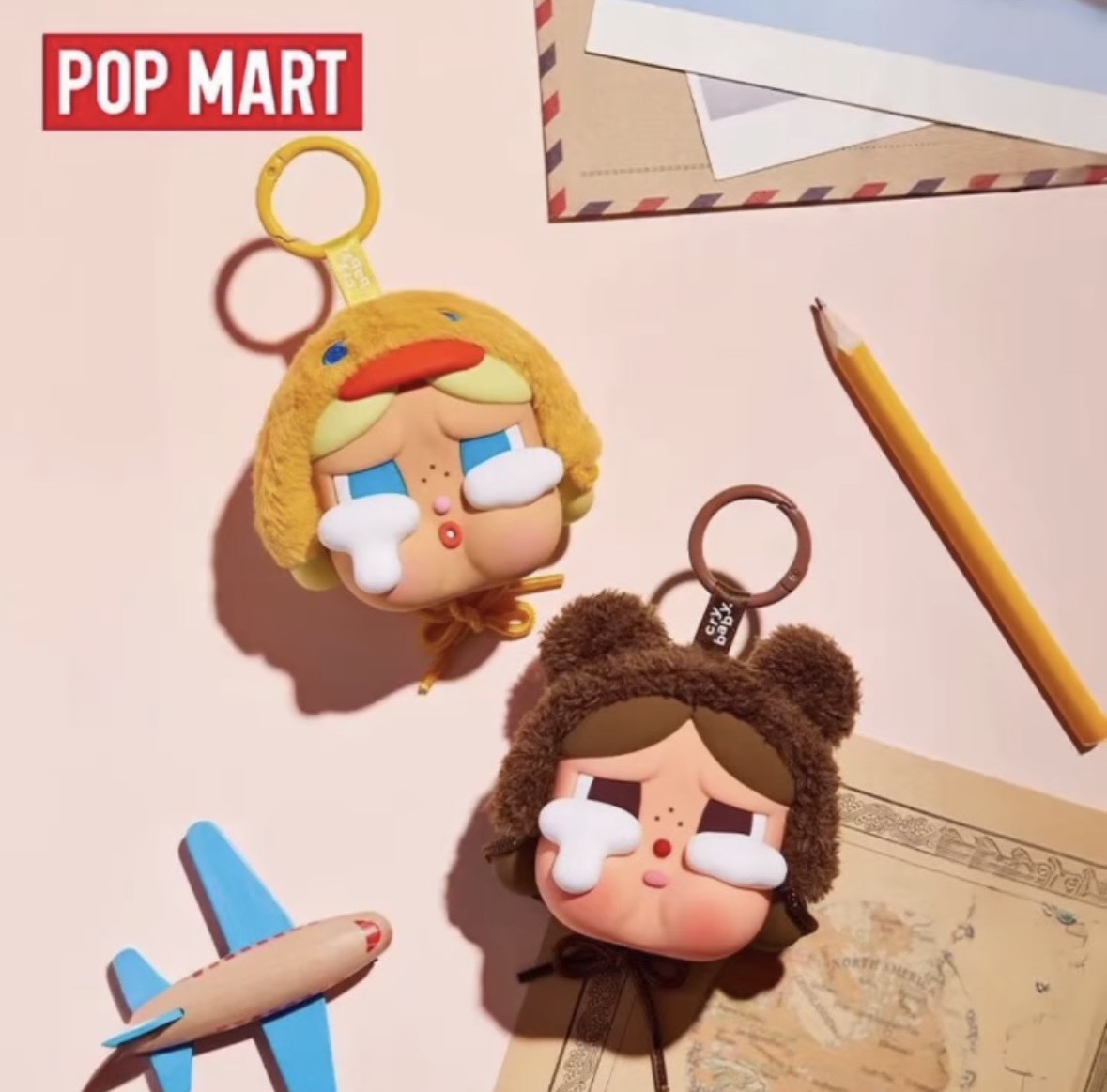 POPMART 泡泡瑪特CRYBABY 哭娃💧 熊熊/鴨鴨 耳機包吊飾