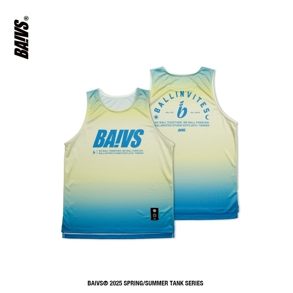 Baivs Jersey BJ251011 男 球參 球衣 漸層黃綠 單面開岔 背心 沐風