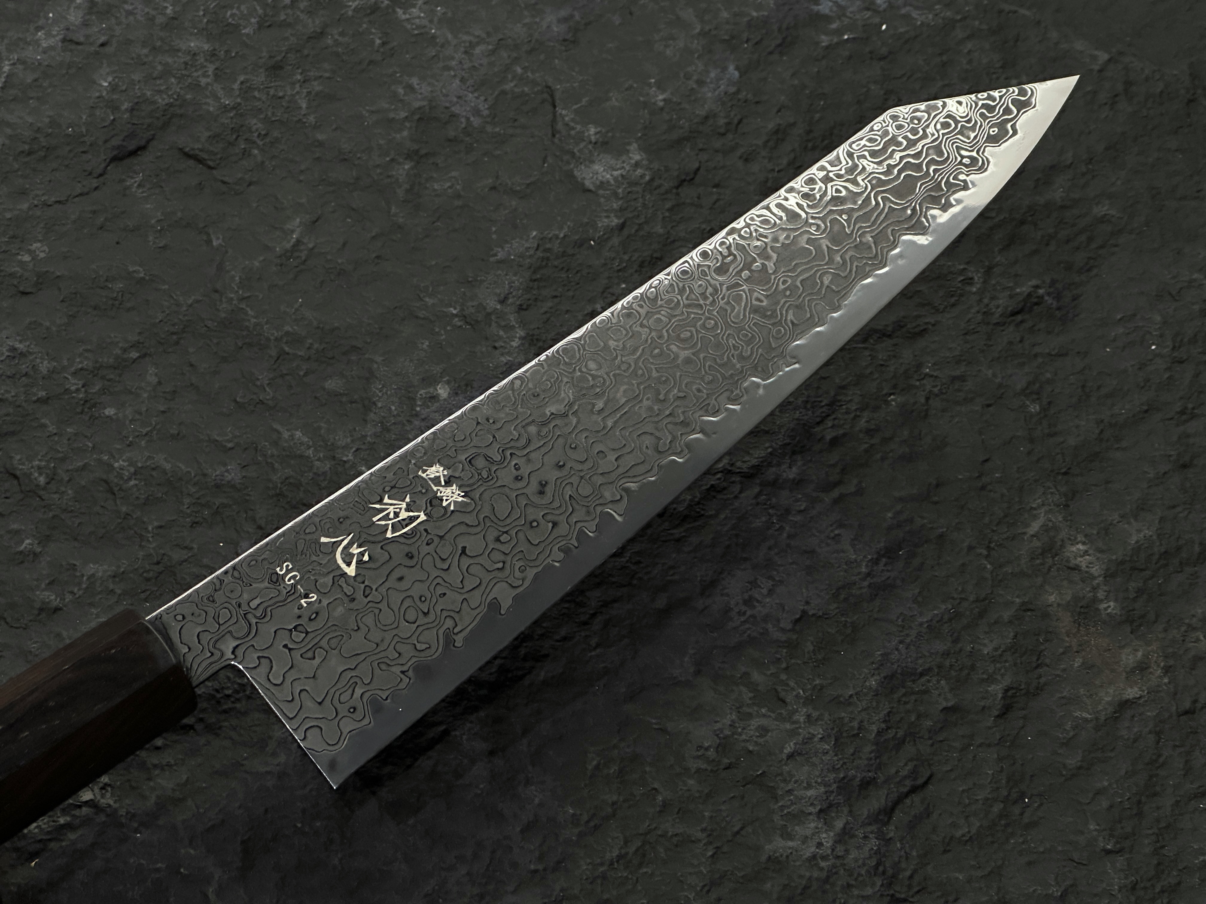 初心 流氷 SG2 黑染 大馬士革鋼 切付牛刀 黑檀柄