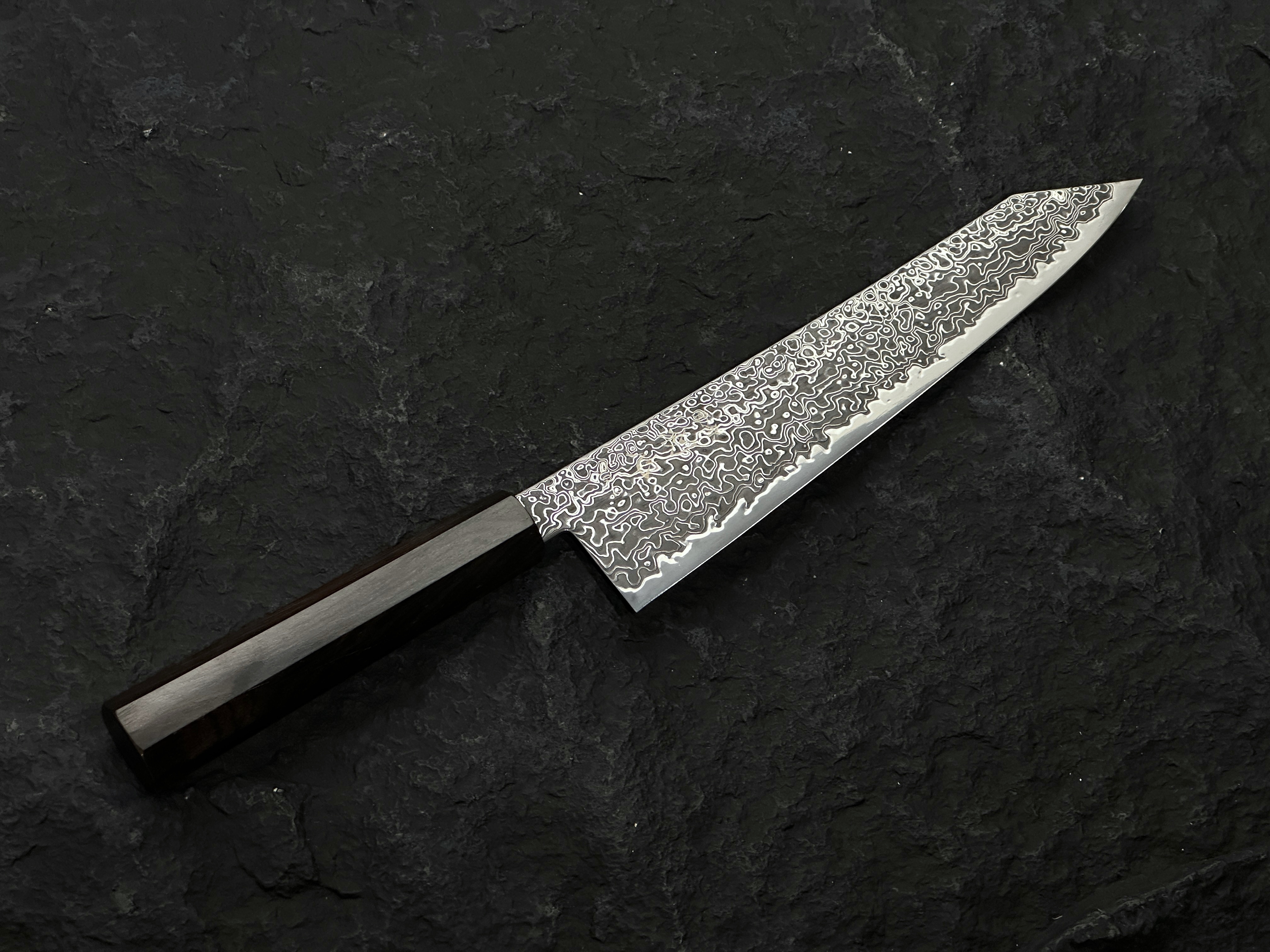 初心 流氷 SG2 黑染 大馬士革鋼 切付牛刀 黑檀柄