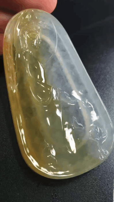 618348 翡翠蓮花觀音牌