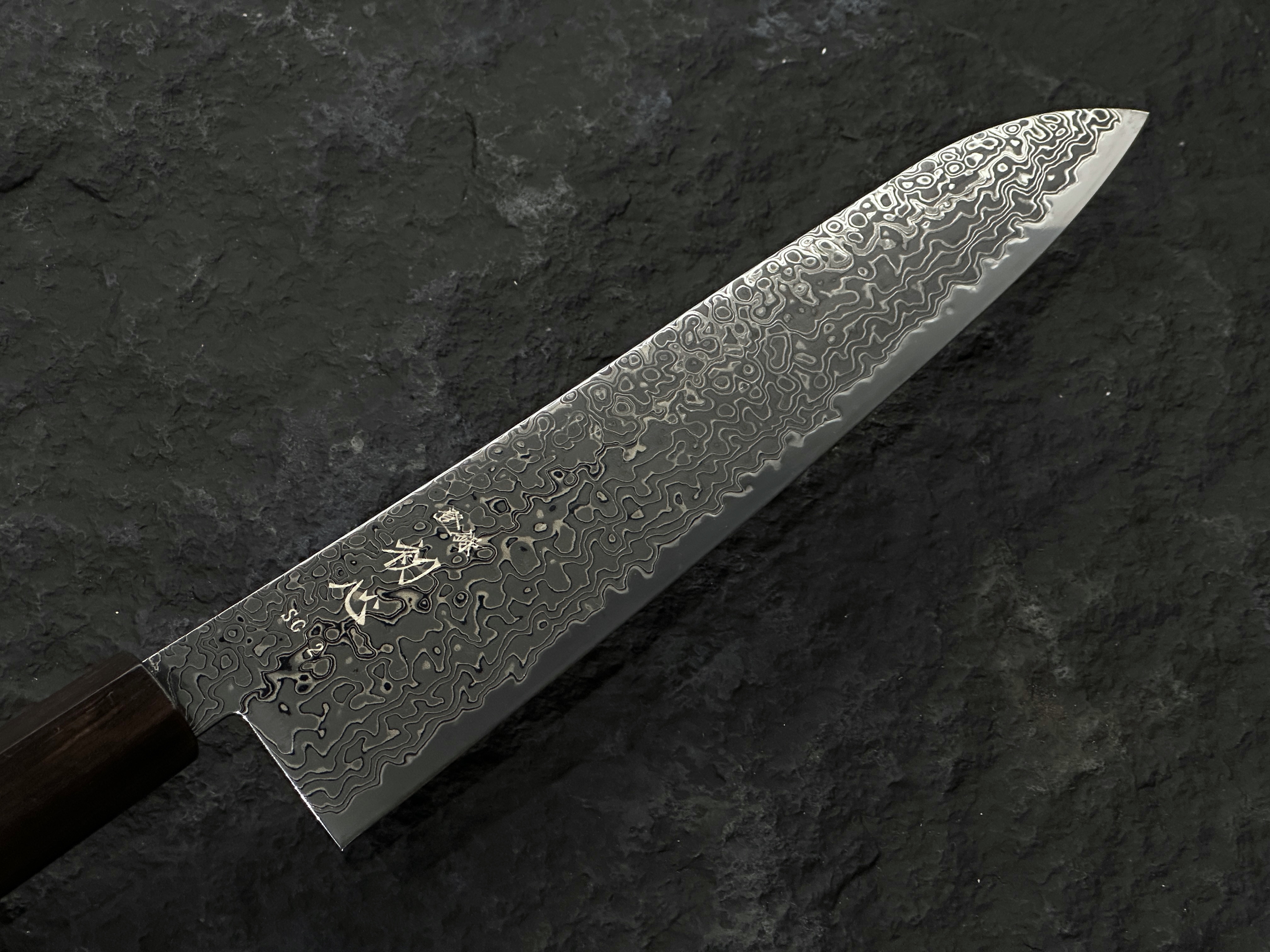 初心 流氷 SG2 黑染 大馬士革鋼 牛刀 黑檀柄