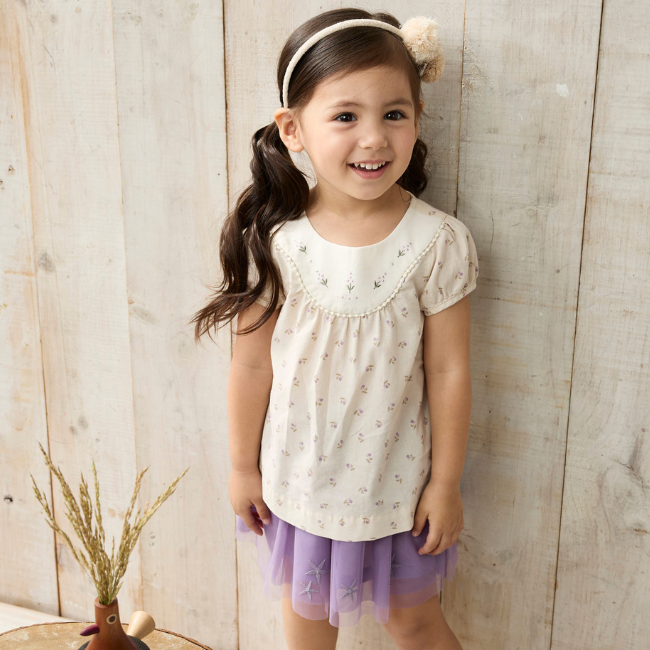 PIPPY浪漫小公主星星刺繡網紗裙 紫