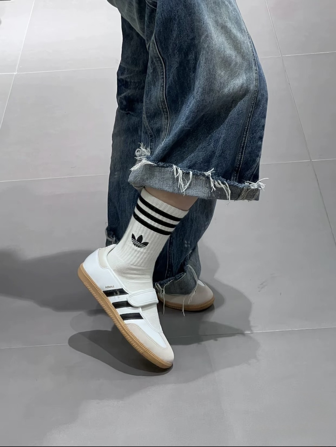 KTQ STORE ‧ Adidas Samba Jane 瑪莉珍 涼鞋 白黑 JR1402