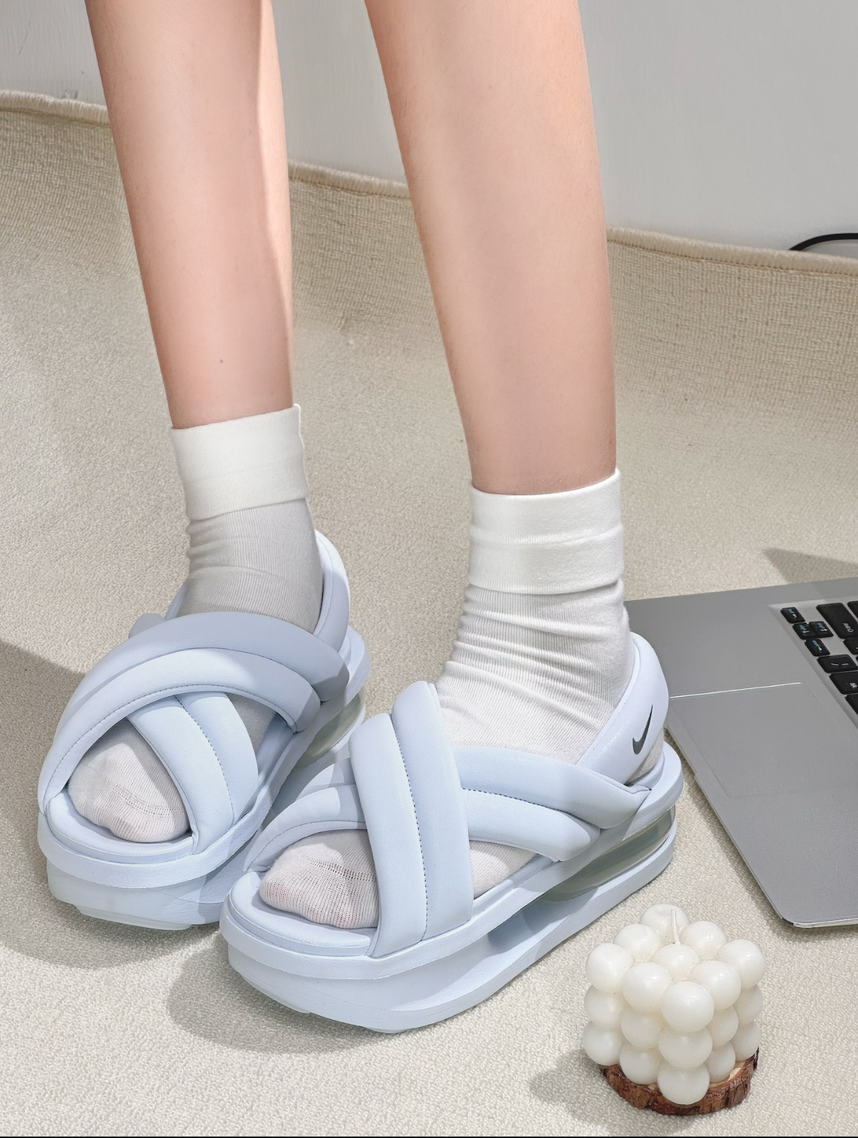 Nike Air Max ISLA 夏日涼鞋 寶寶藍 淺藍 厚底 增高 拖鞋 交叉 女鞋 FJ5929-400/預購