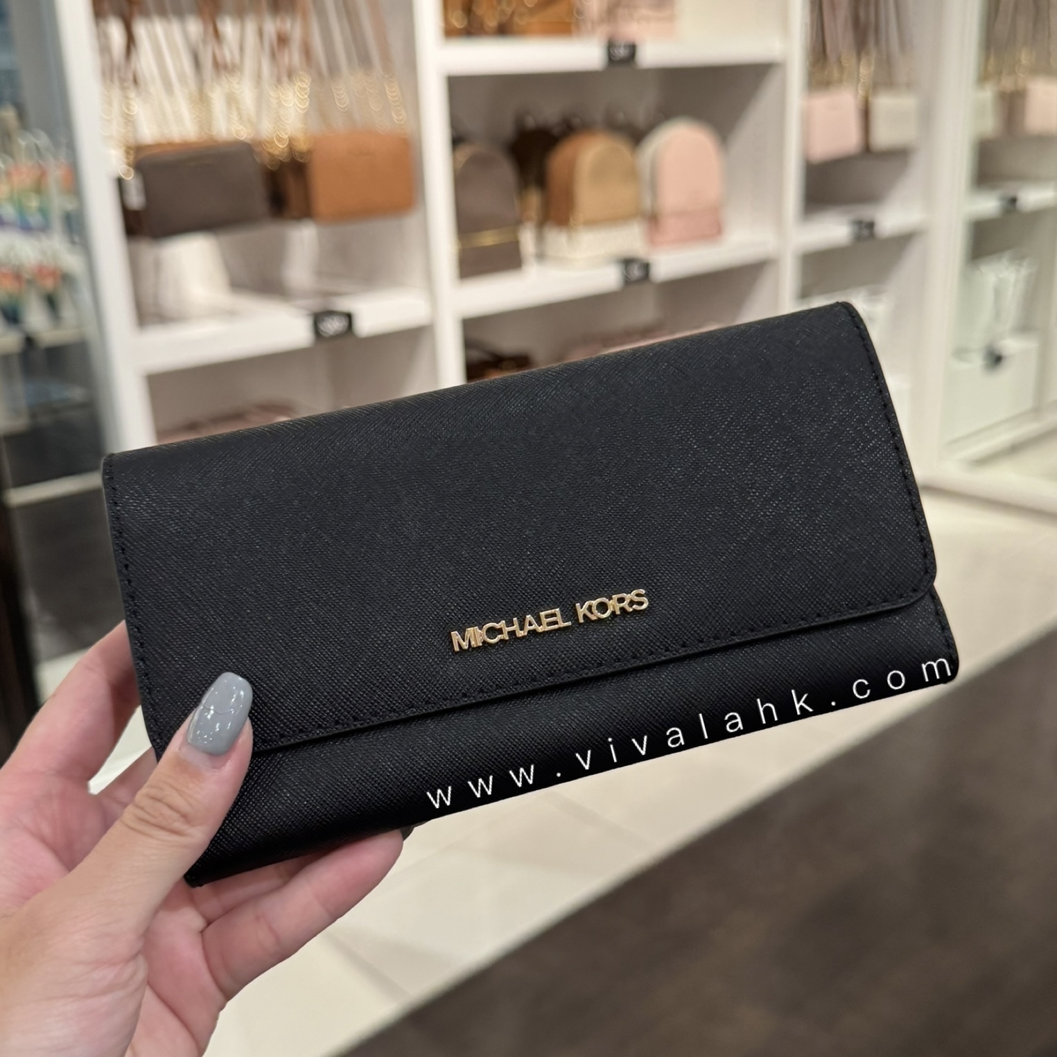 Michael Kors - Jet Set Travel 3摺長銀包 (金字) (35S8GTVF7L)