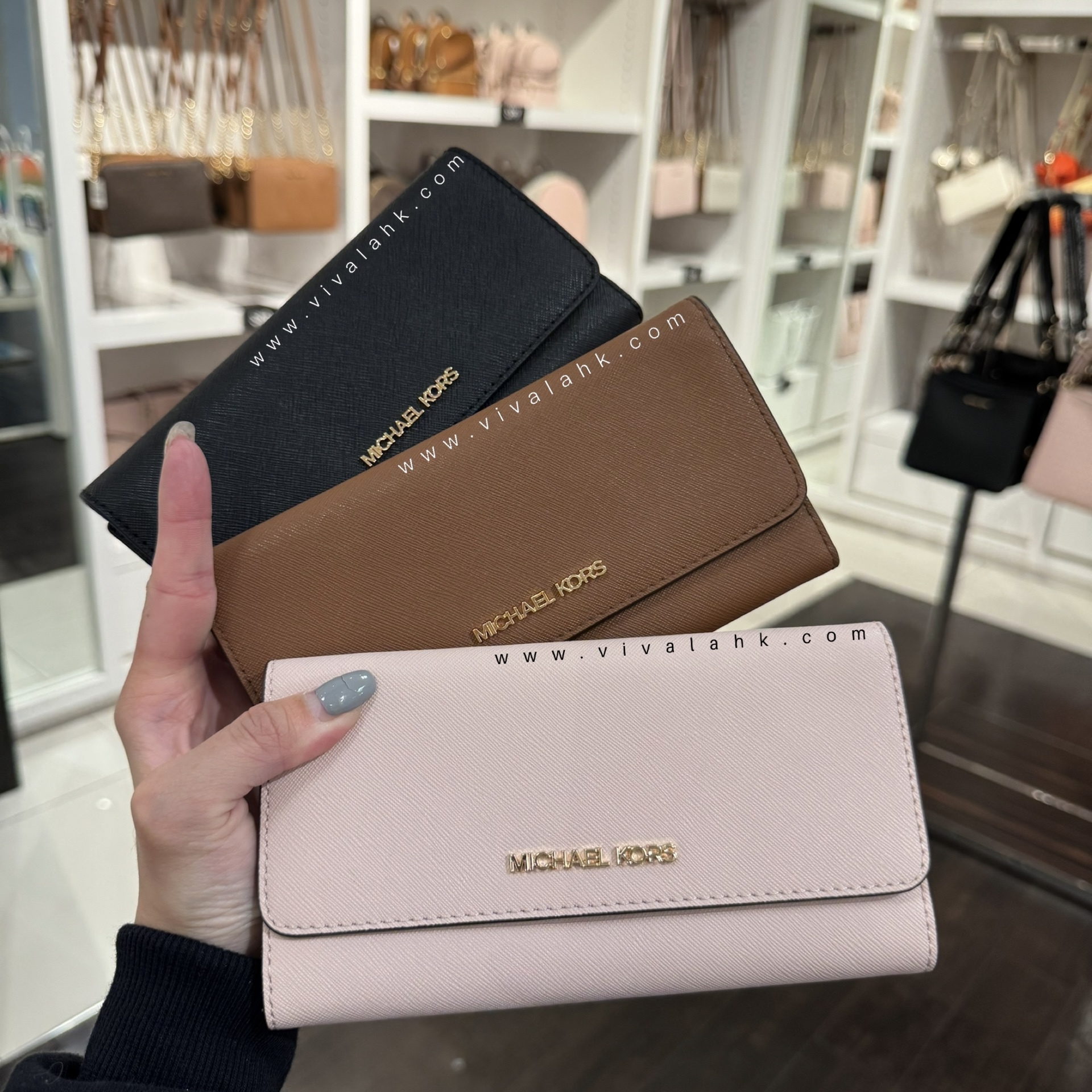 Michael Kors - Jet Set Travel 3摺長銀包 (金字) (35S8GTVF7L)