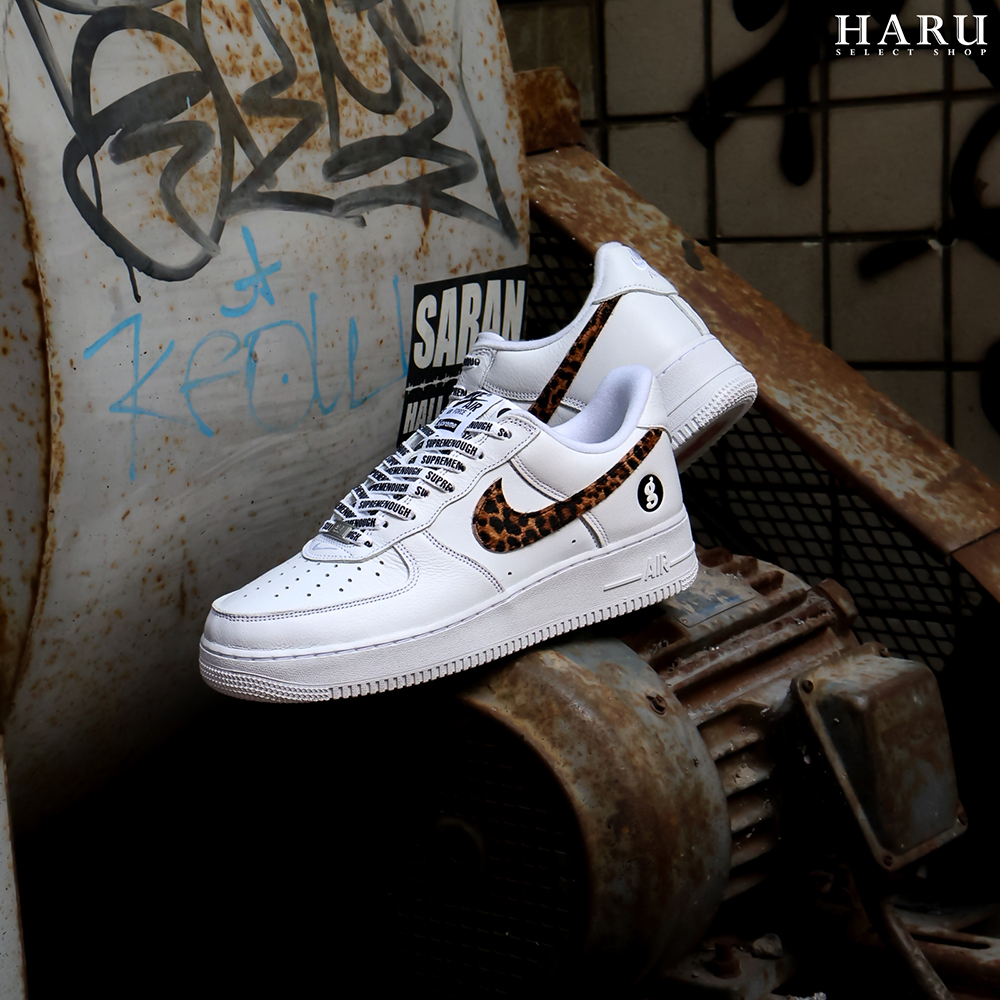 聯名款 Supreme/GOODENOUGH Nike® Air Force 1 Low 藤原浩 AF1 25SS 白色 豹紋 皮革 復古休閒鞋 IM3483-100