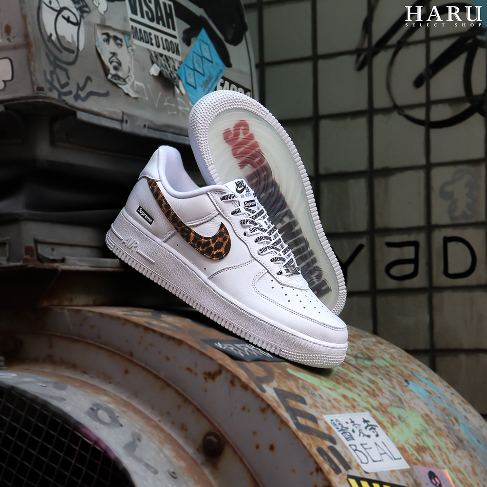 聯名款 Supreme/GOODENOUGH Nike® Air Force 1 Low 藤原浩 AF1 25SS 白色 豹紋 皮革 復古休閒鞋 IM3483-100