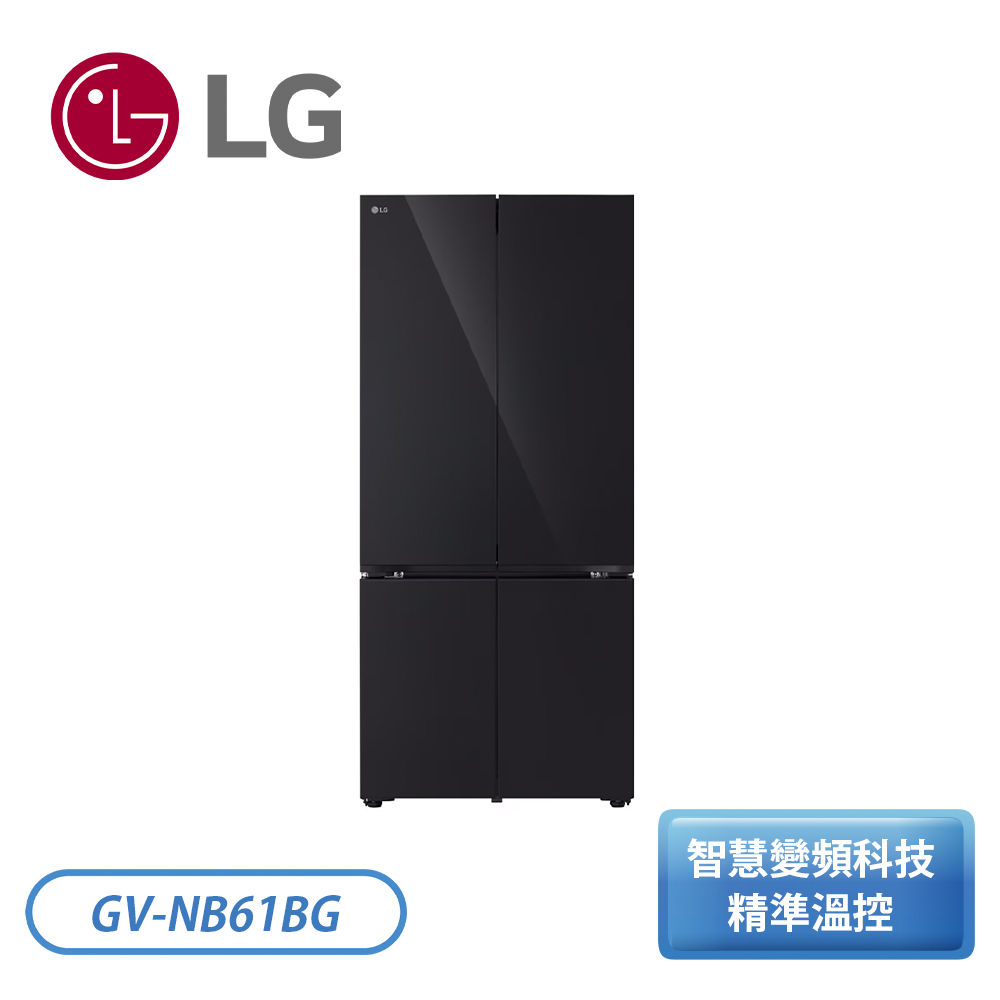 LG 樂金619公升智慧變頻四門冰箱GV-NB61BG 曜石黑鏡面贈基本安裝| 翠亨