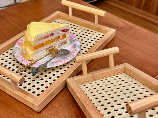 《6103》竹製提手托盤